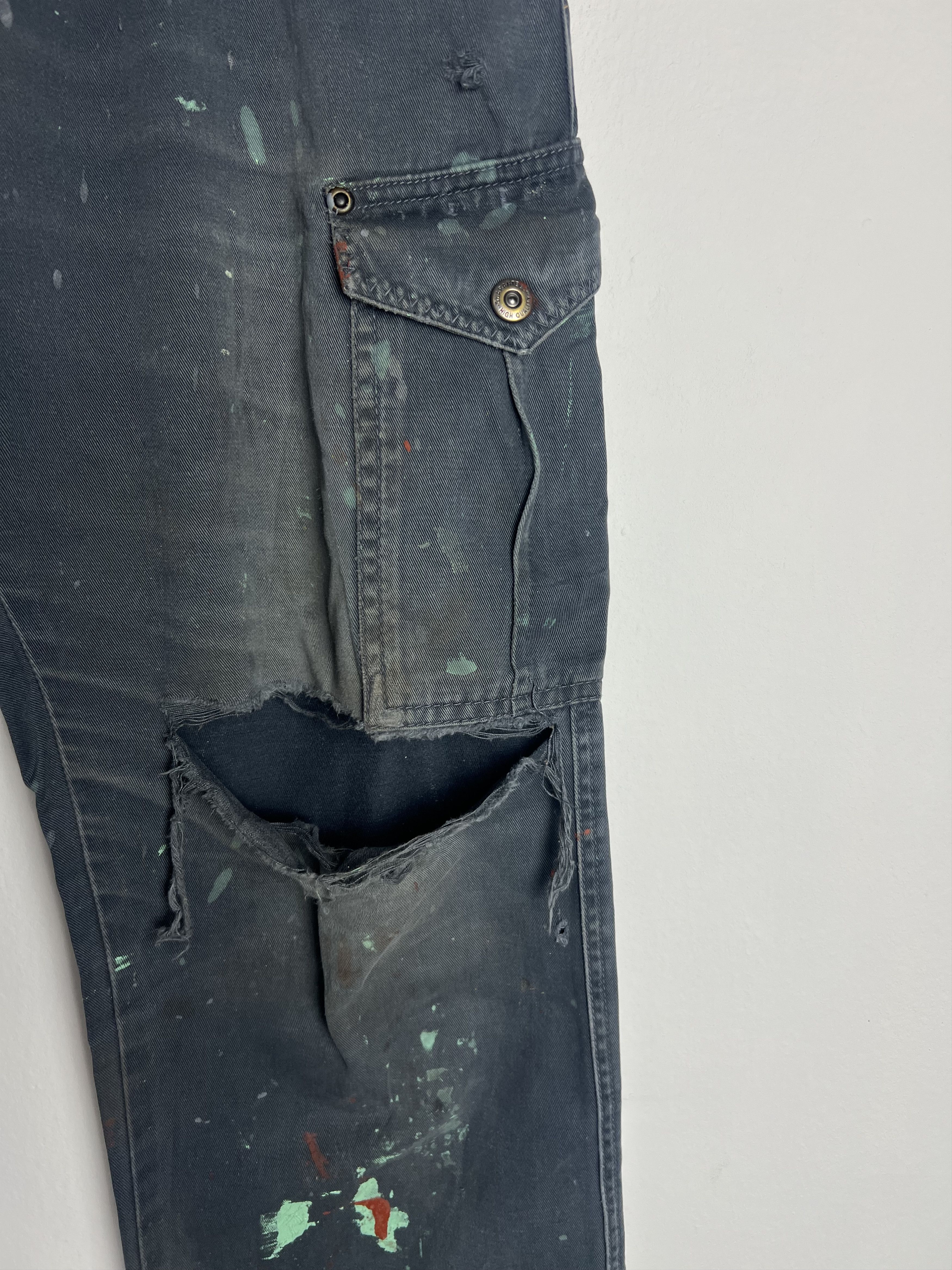 Seditionaries Distressed Paint Splatter Dirty Cargo Pant Size US 31 - 7 Thumbnail