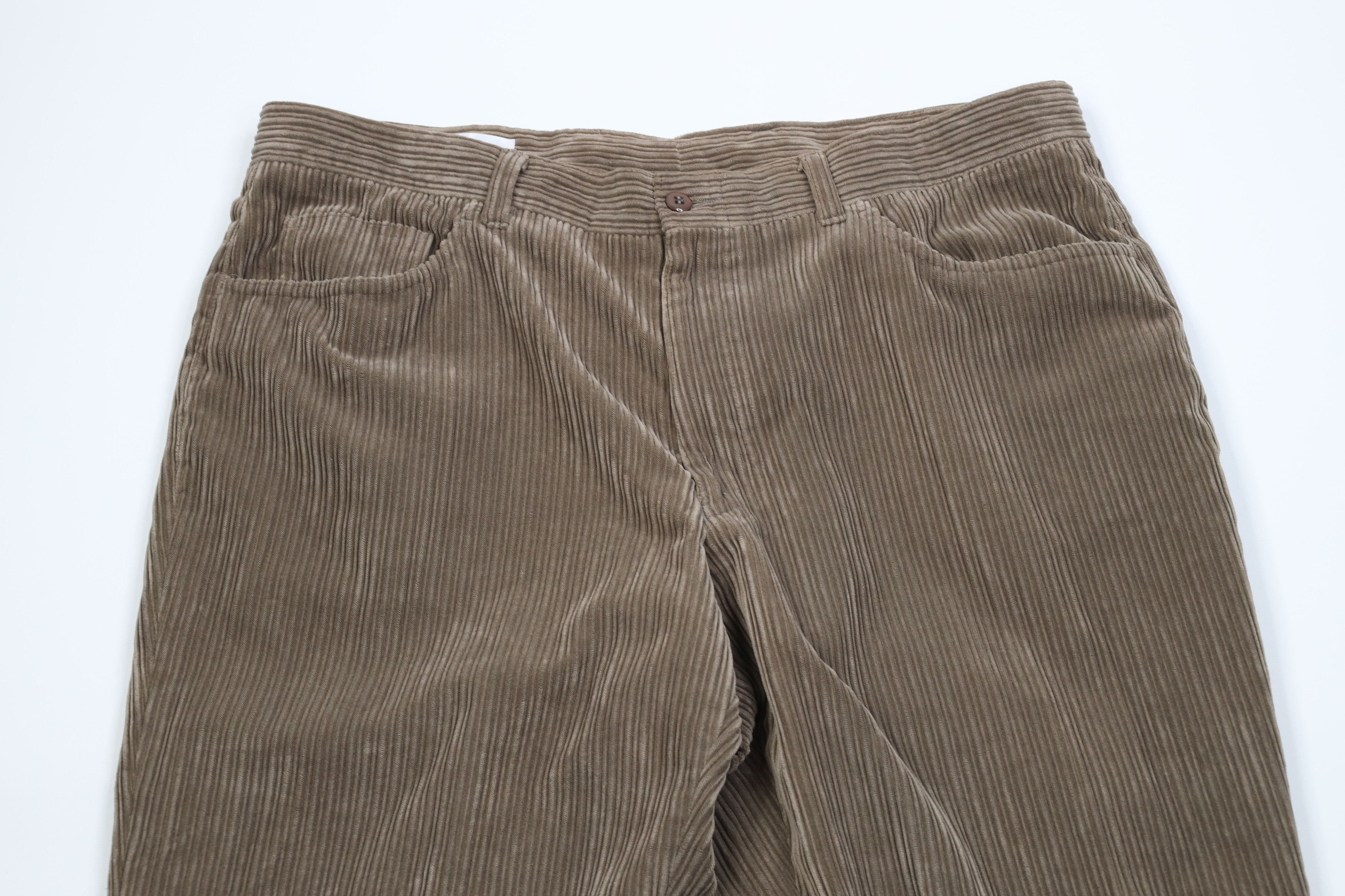 Vintage Vintage 90s Streetwear Wide Leg Corduroy Chino Pants Beige Size US 36 / EU 52 - 2 Thumbnail
