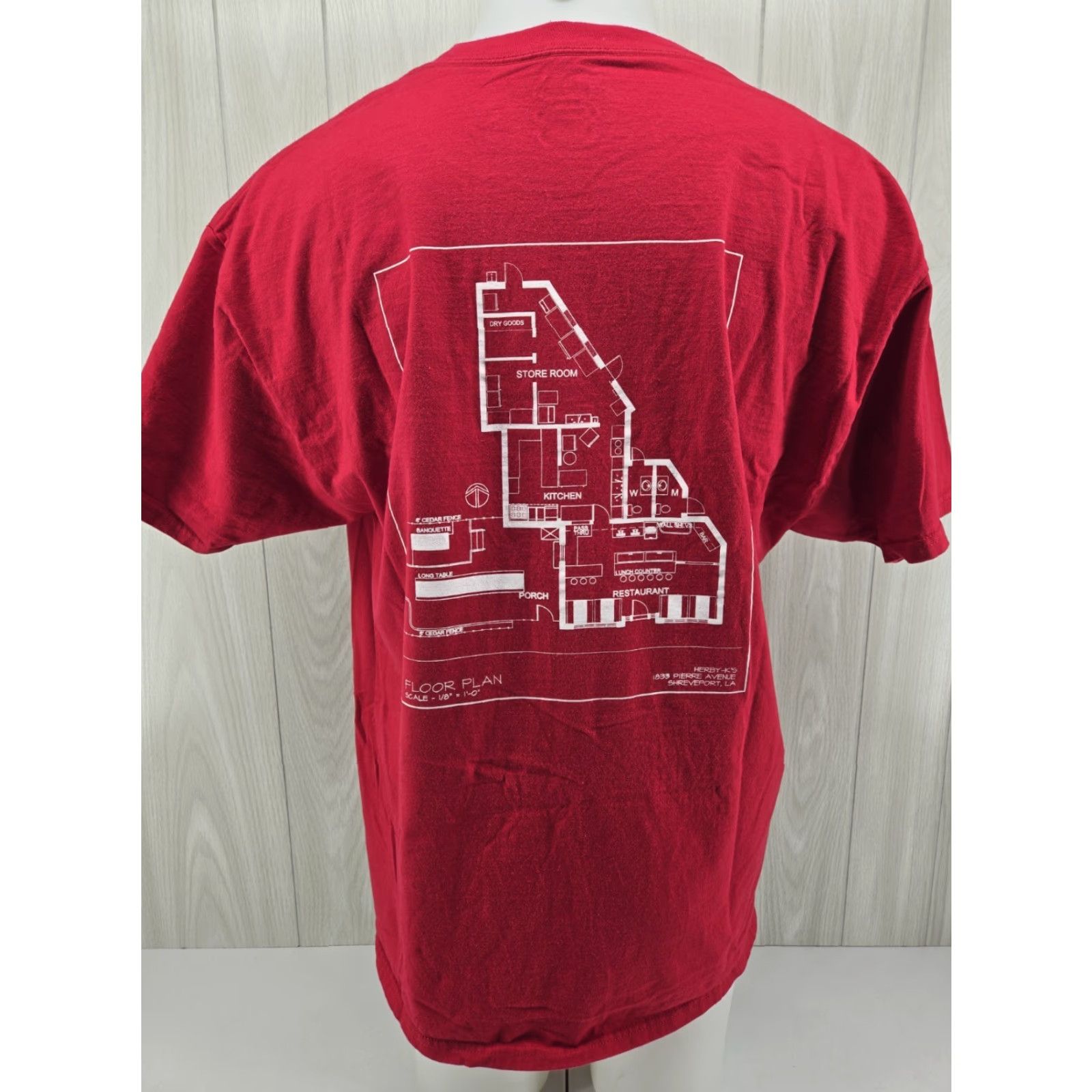 Hanes VINTAGE Herby K’s Shreveport Louisiana Historic Seafood Restaurant Shirt Red XL Hanes Men's T-Shirt Short Sleeve Graphic Print Cotton" Size US XL / EU 56 / 4 - 2 Thumbnail