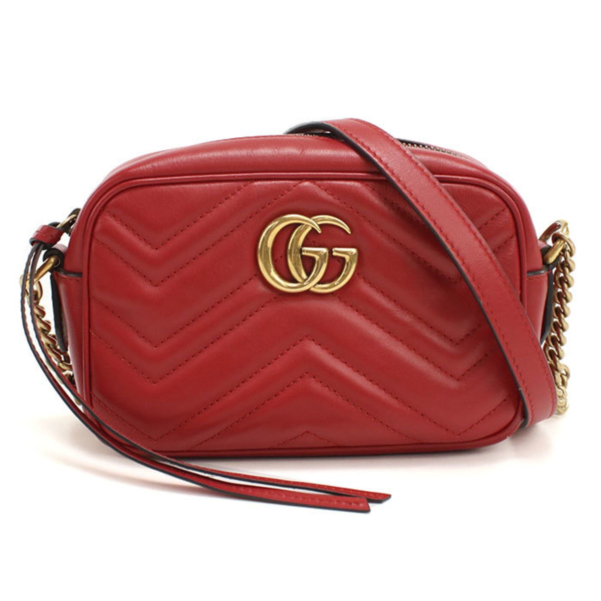 Gucci Gucci Crossbody Shoulder Bag 448065 Mini Camera GG Marmont Women's Red Size ONE SIZE - 1 Thumbnail