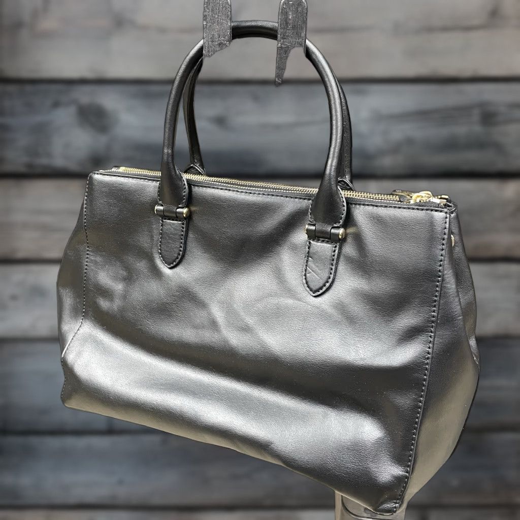 Doublet Lauren Ralph Lauren Bag Black Leather Newbury Double Zip Crossbody Gold Tote Medium Size ONE SIZE - 1 Thumbnail