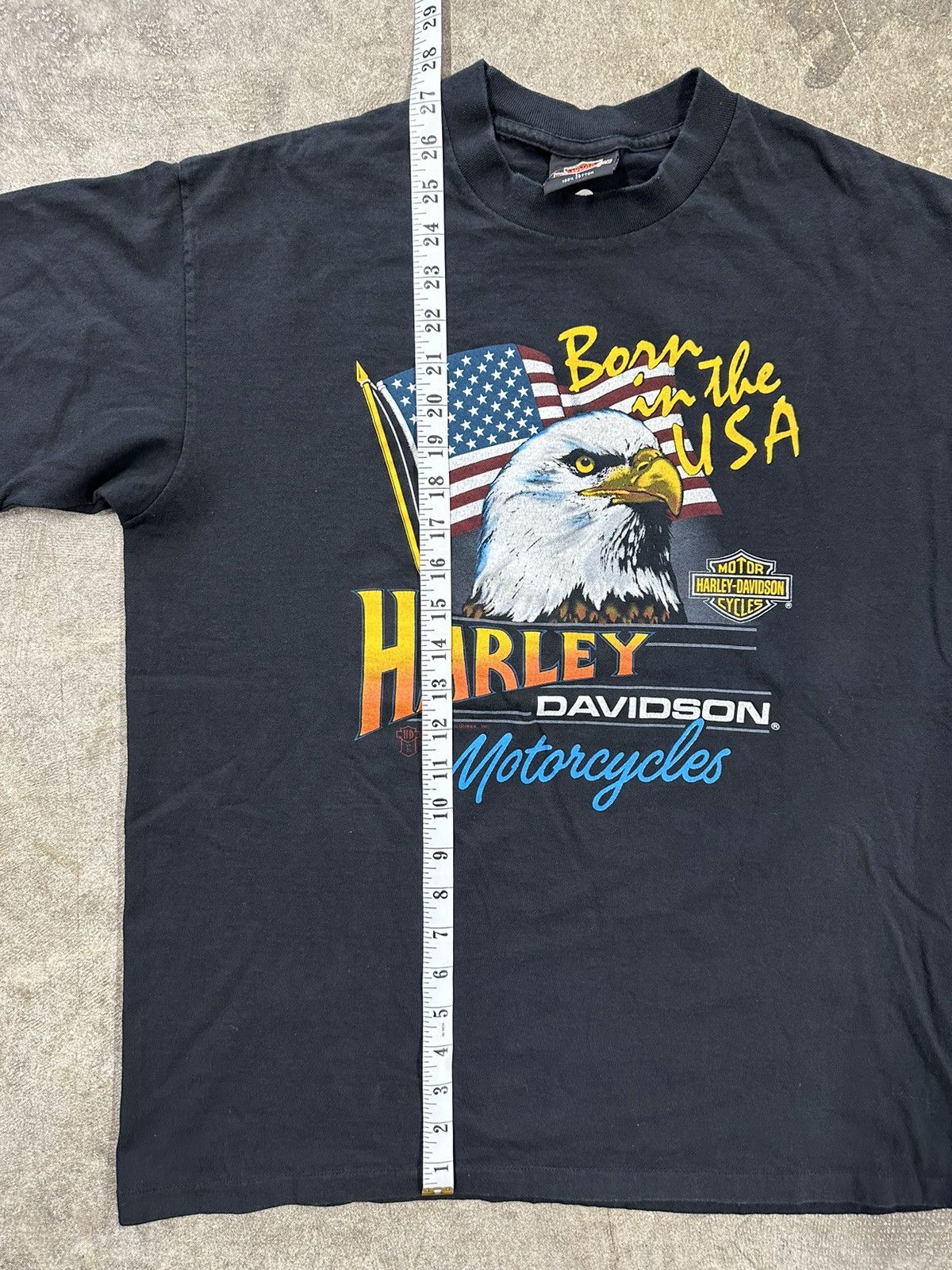 Vintage Vintage 80s Harley Davidson Born In The USA Biker T-Shirt Size US L / EU 52-54 / 3 - 9 Thumbnail