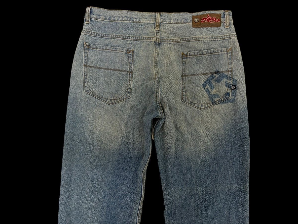 Tribal Streetwear Y2K 🔥 TRIBAL FADE BLUE WASHED BAGGY LOOSE DENIM JEANS Size US 38 / EU 54 - 6 Thumbnail