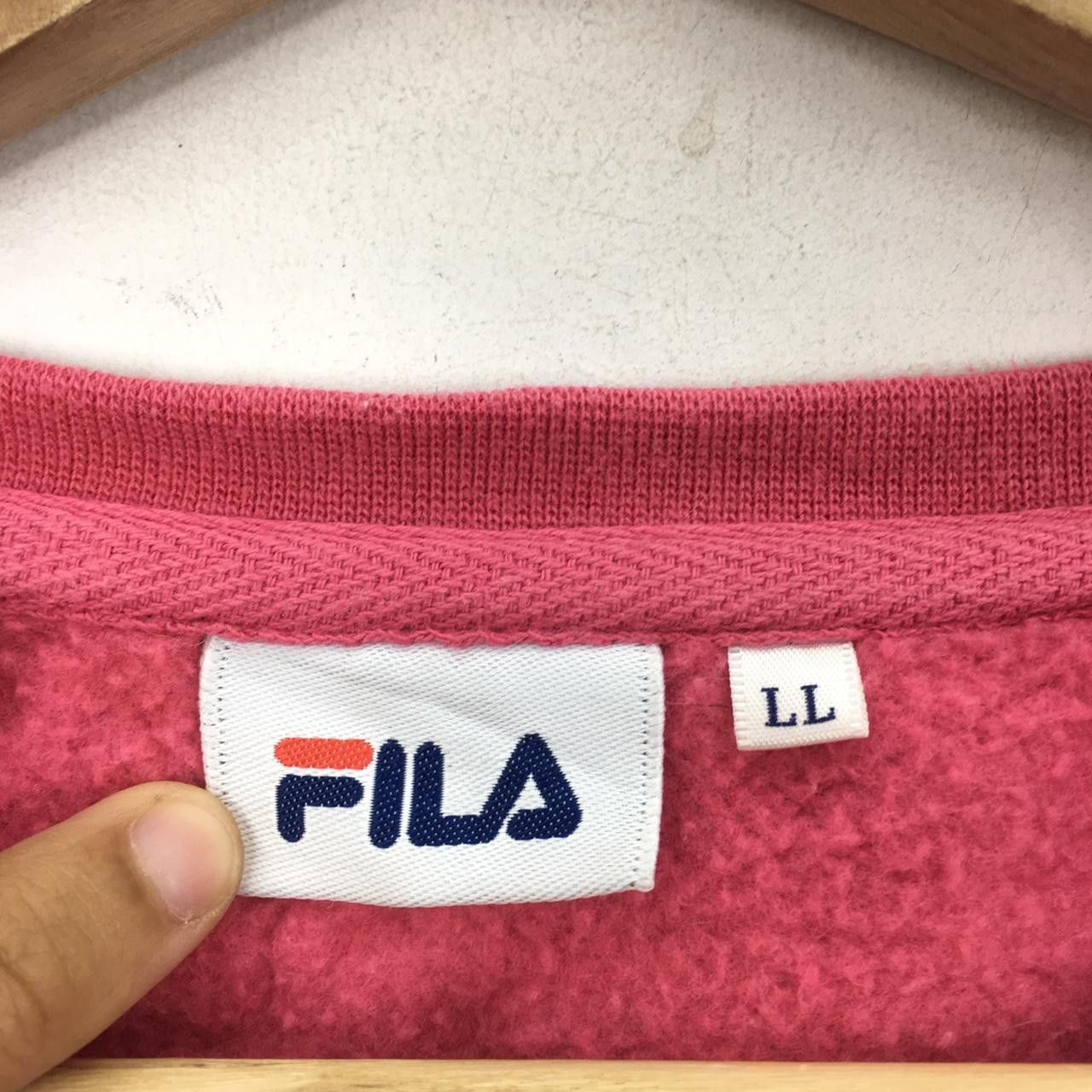 Fila Vtg 90’ FILA BIELLA ITALIA Center Logo Pink Sweatshirt Size L / US 10 / IT 46 - 3 Thumbnail