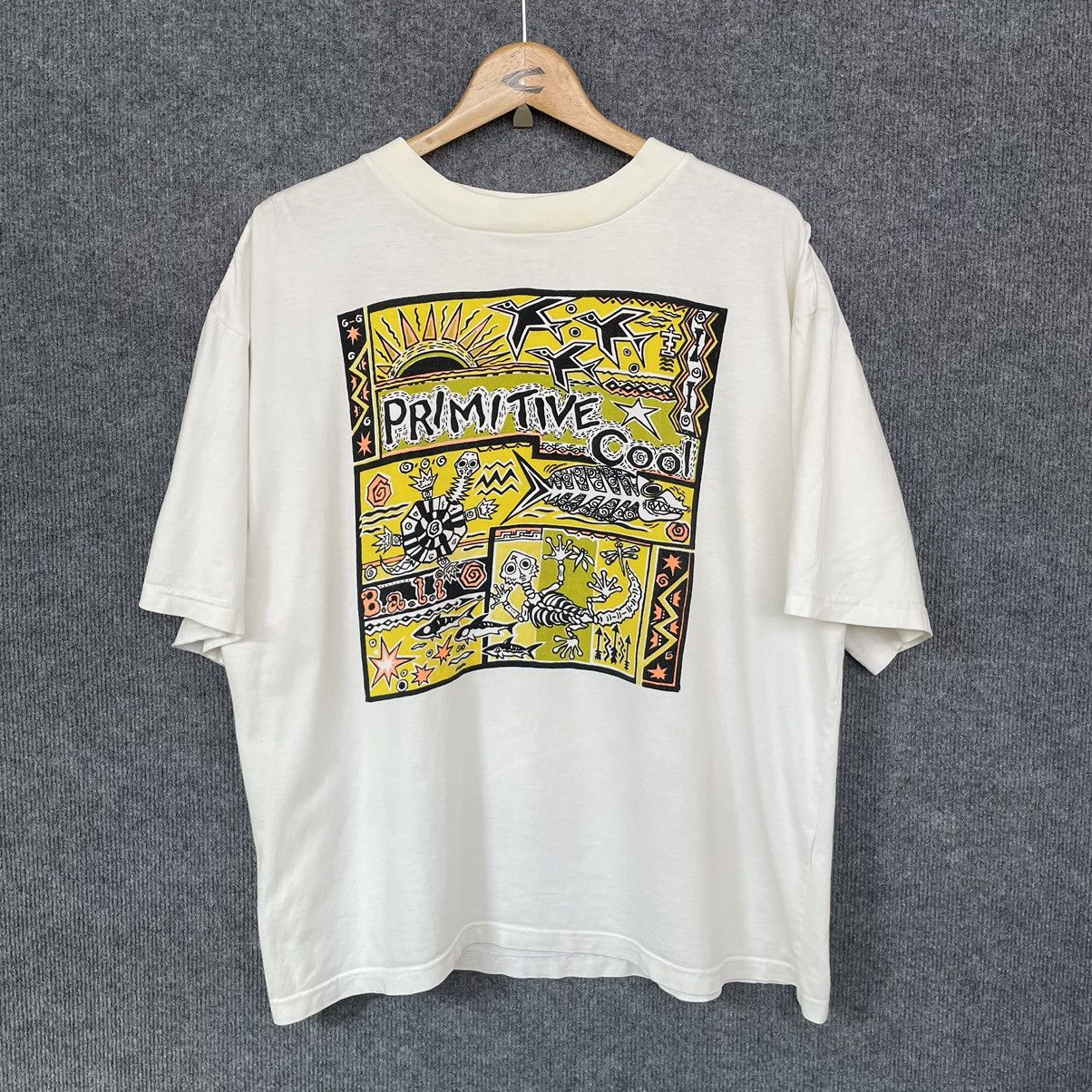 Vintage Vintage 1990s Primitive Cool Surf Art Graphic T Shirt Size US XL / EU 56 / 4 - 1 Thumbnail