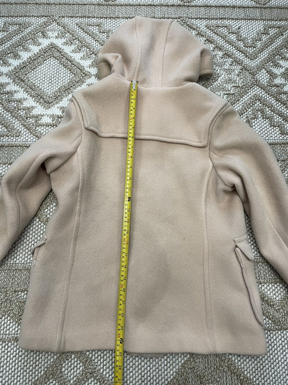 Burberry Women's Burberry Italy Wool Toggle Hooded Coat Flap Pockets Size L / US 10 / IT 46 - 14 Thumbnail