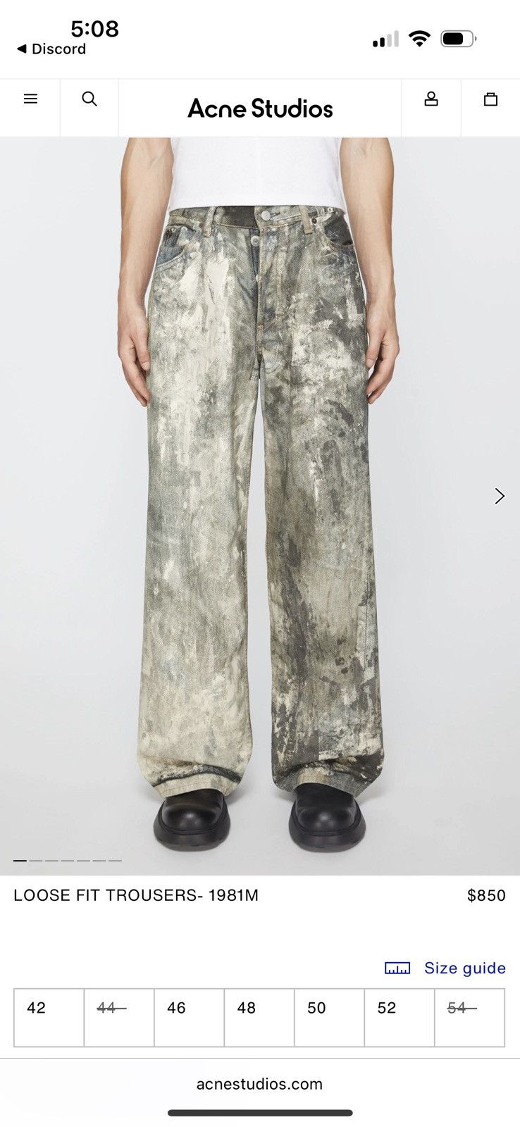 Acne Studios 1981m Cold gray 46 Acne Studios 1981M Cold Grey