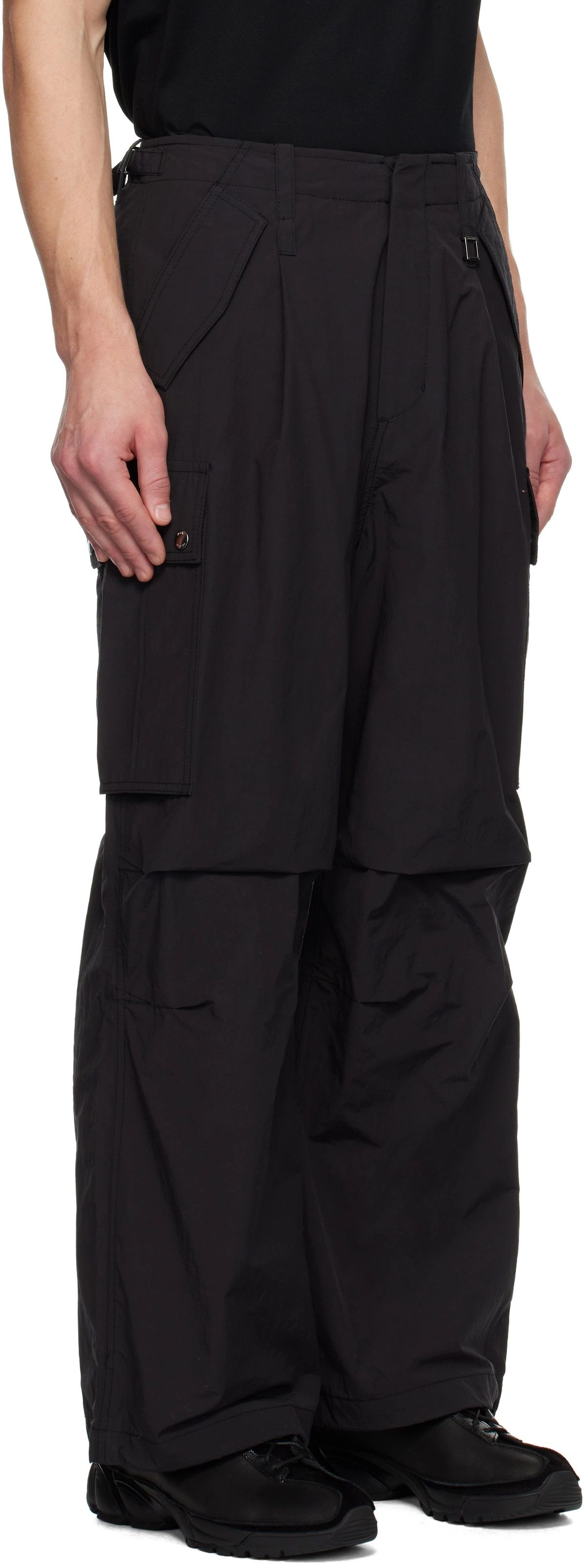 Wooyoungmi Wooyungmi Black Taffeta Cargo Pant Size US 36 / EU 52 - 6 Thumbnail