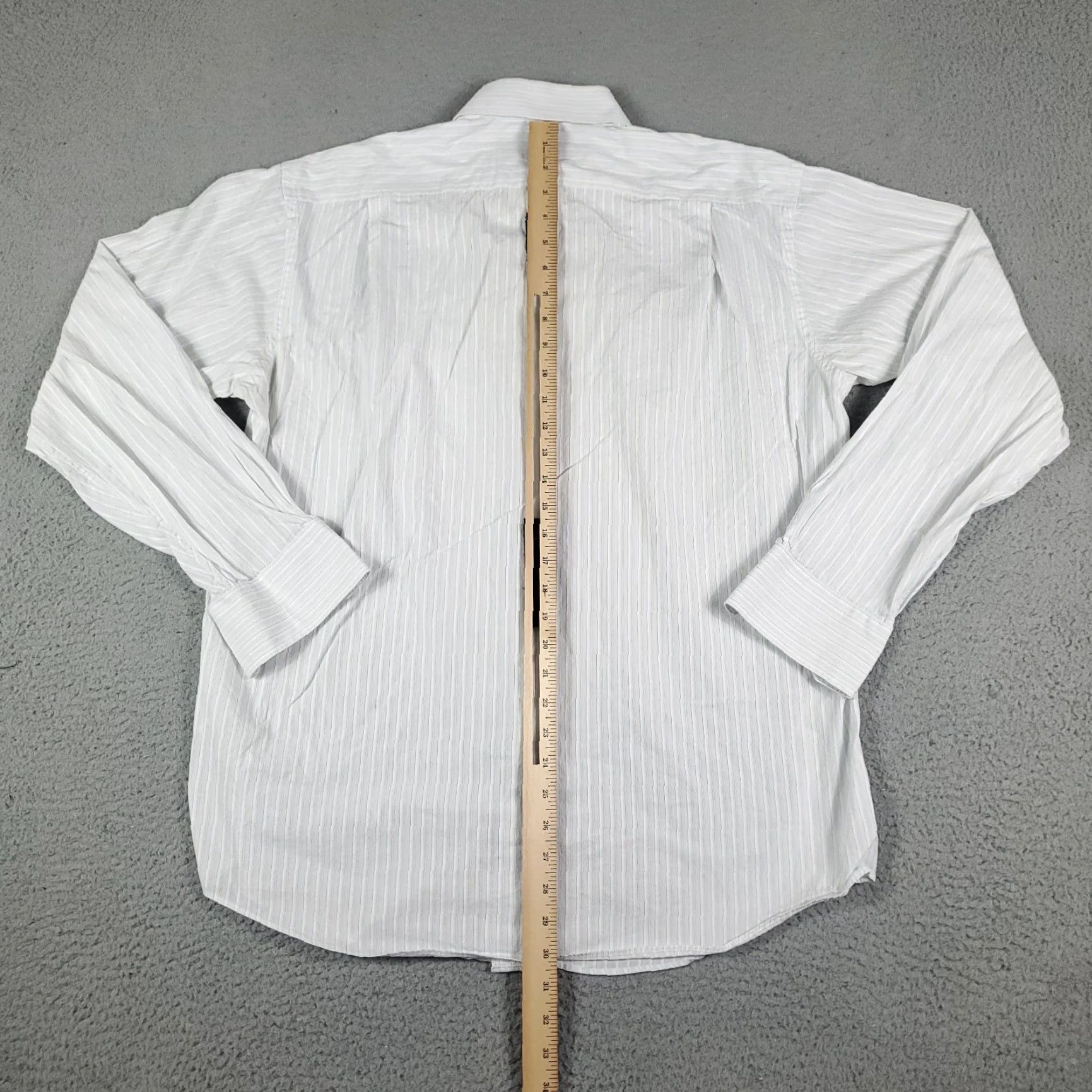 Tommy Bahama VINTAGE Tommy Bahama Dress Shirt Shirt 16 Regular White/Blue Striped 100% Cotton Mens Size 42R - 3 Thumbnail