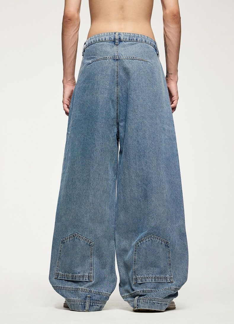 Jean × Vintage High Street Washed Baggy Jeans Pocket Size US 29 - 4 Thumbnail