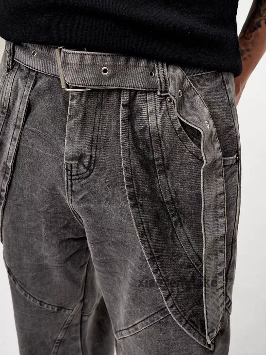 Jean xtl washed faded loose baggy skate hiphop cargo jeans Size US 28 / EU 44 - 5 Thumbnail