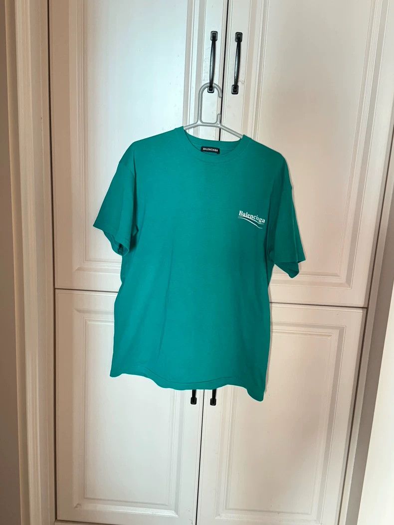 Balenciaga Balenciaga Lake Green Cola T-shirt Size US XS / EU 42 / 0 - 1 Thumbnail