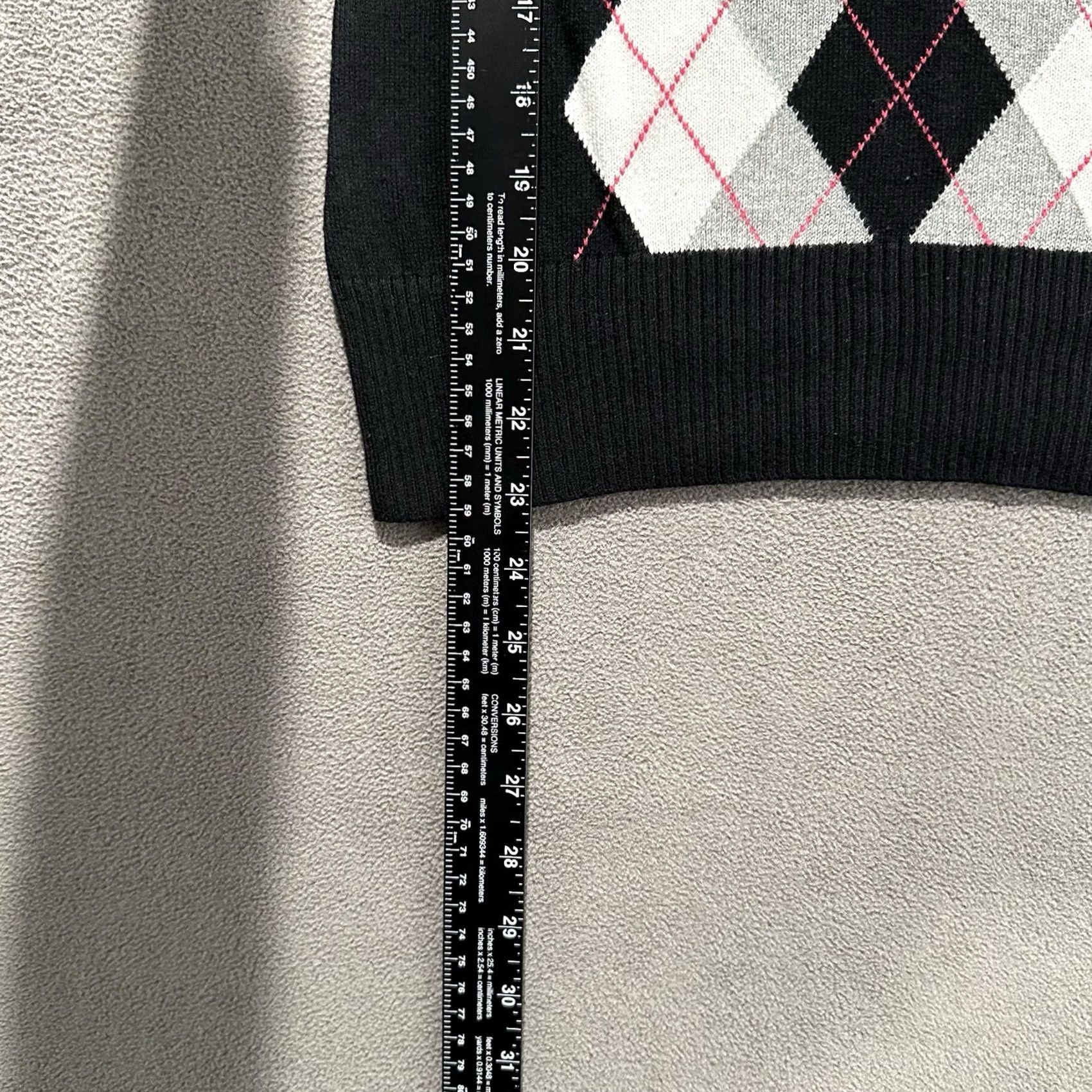 Merona Merona Sweater Women Small Black Argyle Diamond Print V-Neck Pullover GUC White Pink Colorful Fall Winter Casual Size S / US 4 / IT 40 - 8 Thumbnail