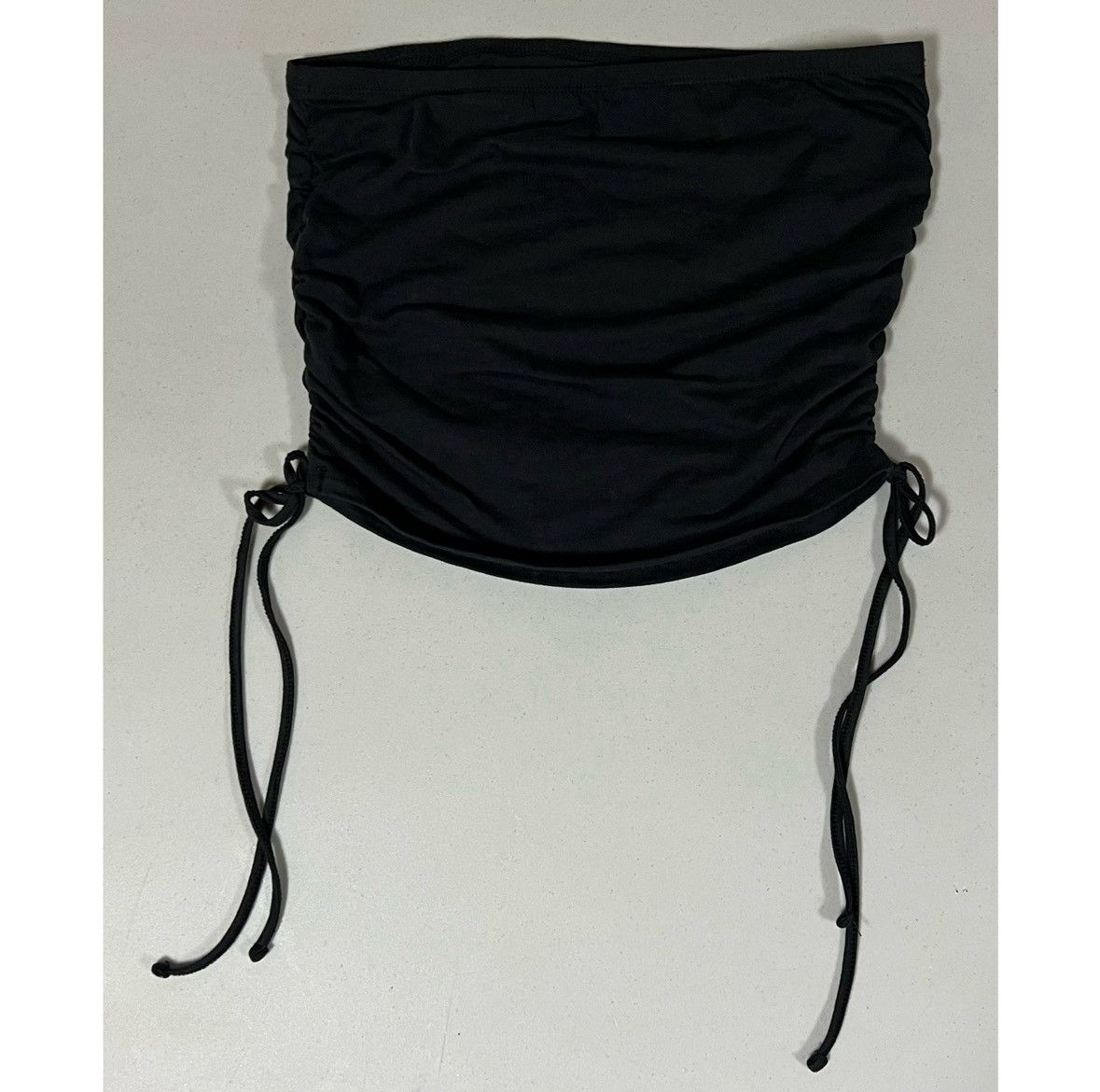 Vintage Black Ruched Strapless Sleeveless Tube Top Shirt Size M 🖤 Size M / US 6-8 / IT 42-44 - 4 Thumbnail
