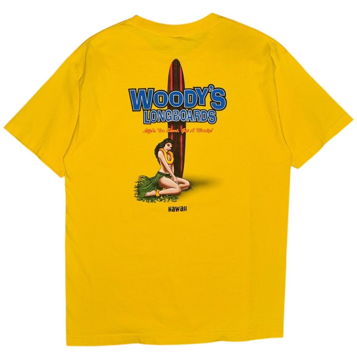 Vintage Vintage Y2K Woodys Longboard Shop Funny Pin Up Girl Surf Tee Size US XL / EU 56 / 4 - 1 Thumbnail
