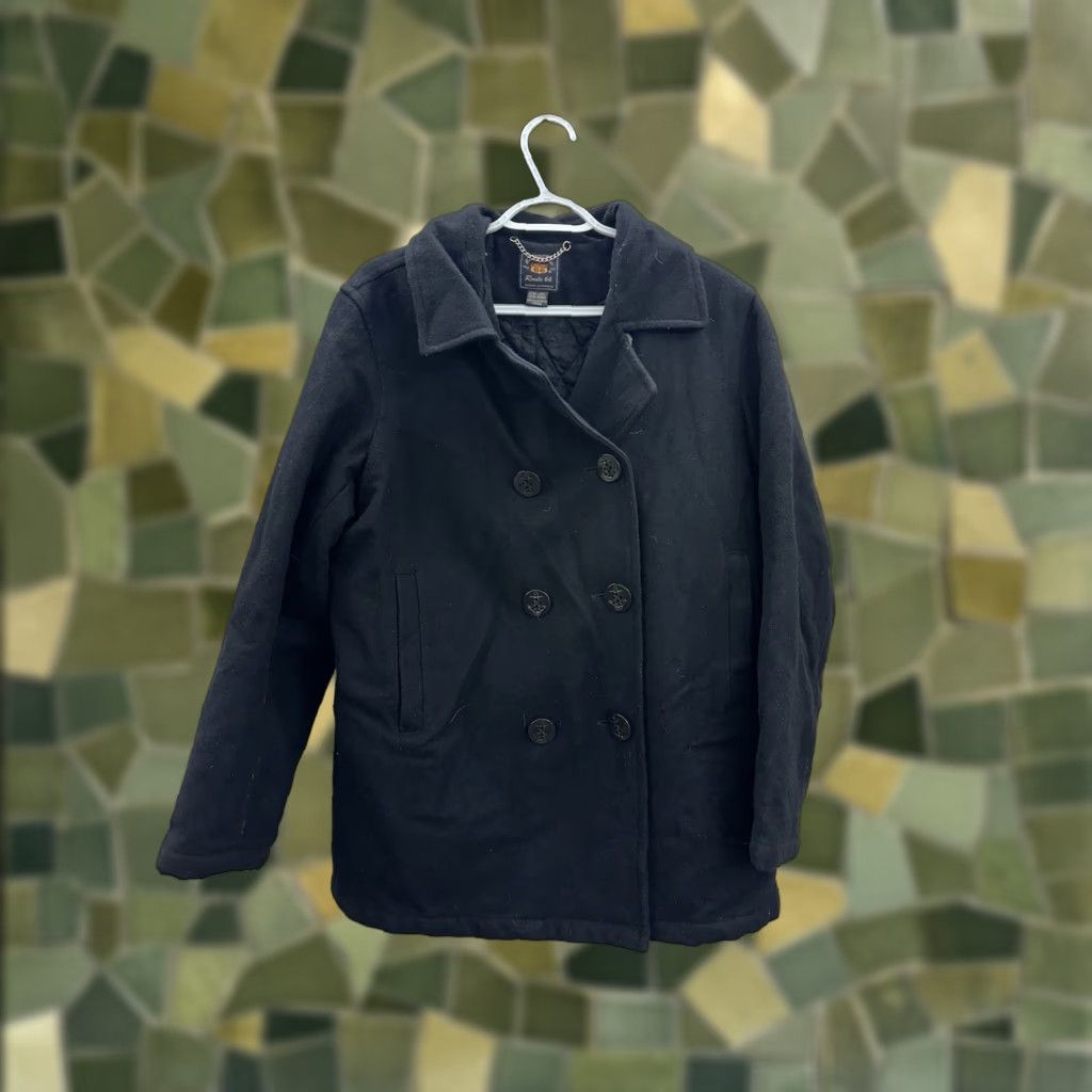Route 66 Route 66 Womens Peacoat Jacket Black XL Double-Breasted Lined Button-Up Urban, 90s, Classic, Outdoor, Office, Casual Womens Size XL / US 12-14 / IT 48-50 - 1 Thumbnail