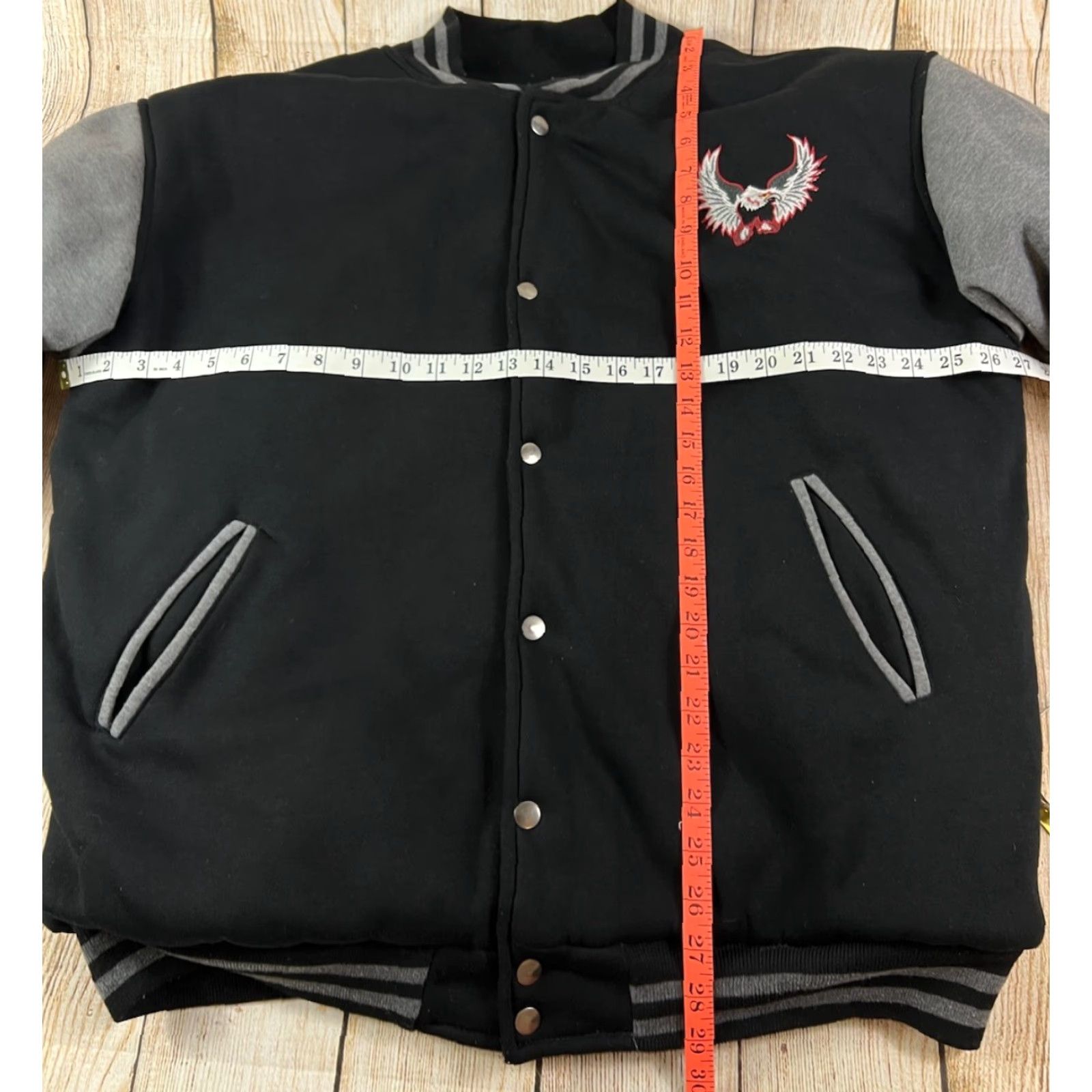 Vintage VINTAGE Oscar Sports USA Bald Eagle Varsity Jacket L Black Button Mens Large Size US L / EU 52-54 / 3 - 5 Thumbnail