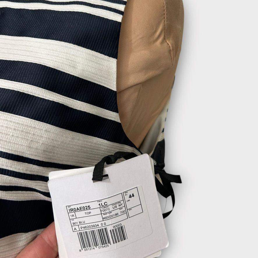 RED Valentino NWT Valentino Top Blouse 8 US IT 44 Navy Blue White Stripe N Size M / US 6-8 / IT 42-44 - 6 Thumbnail