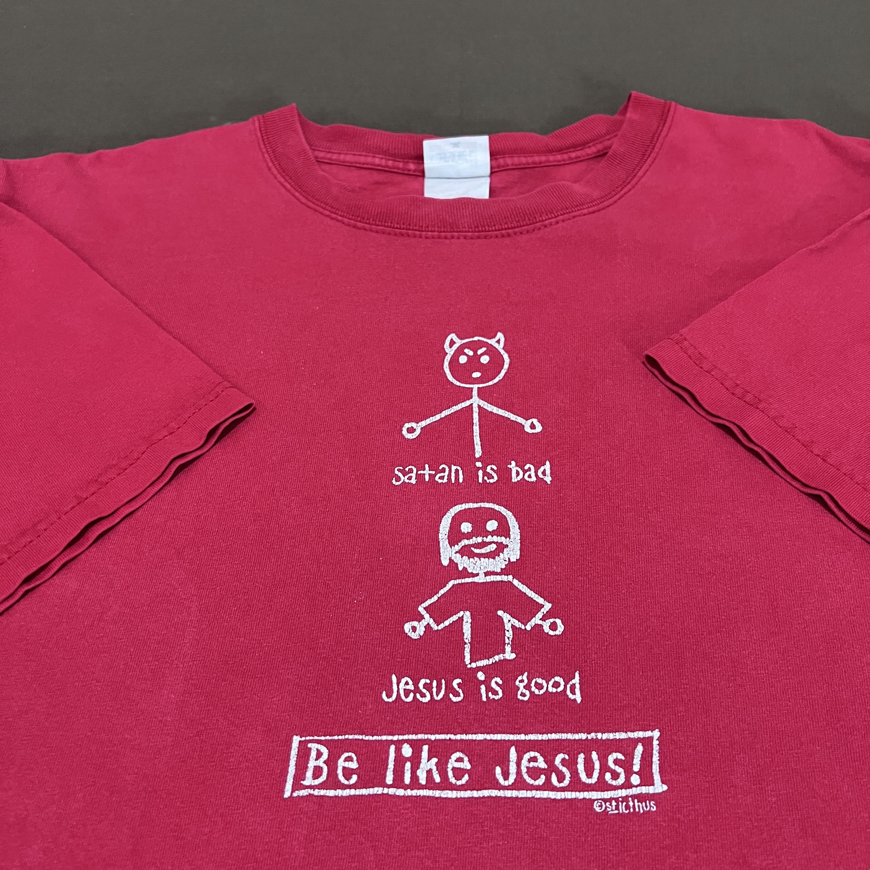 Vintage Vintage Y2K Jesus is good Satan is bad God Holy Bible Tee Size US L / EU 52-54 / 3 - 1 Thumbnail