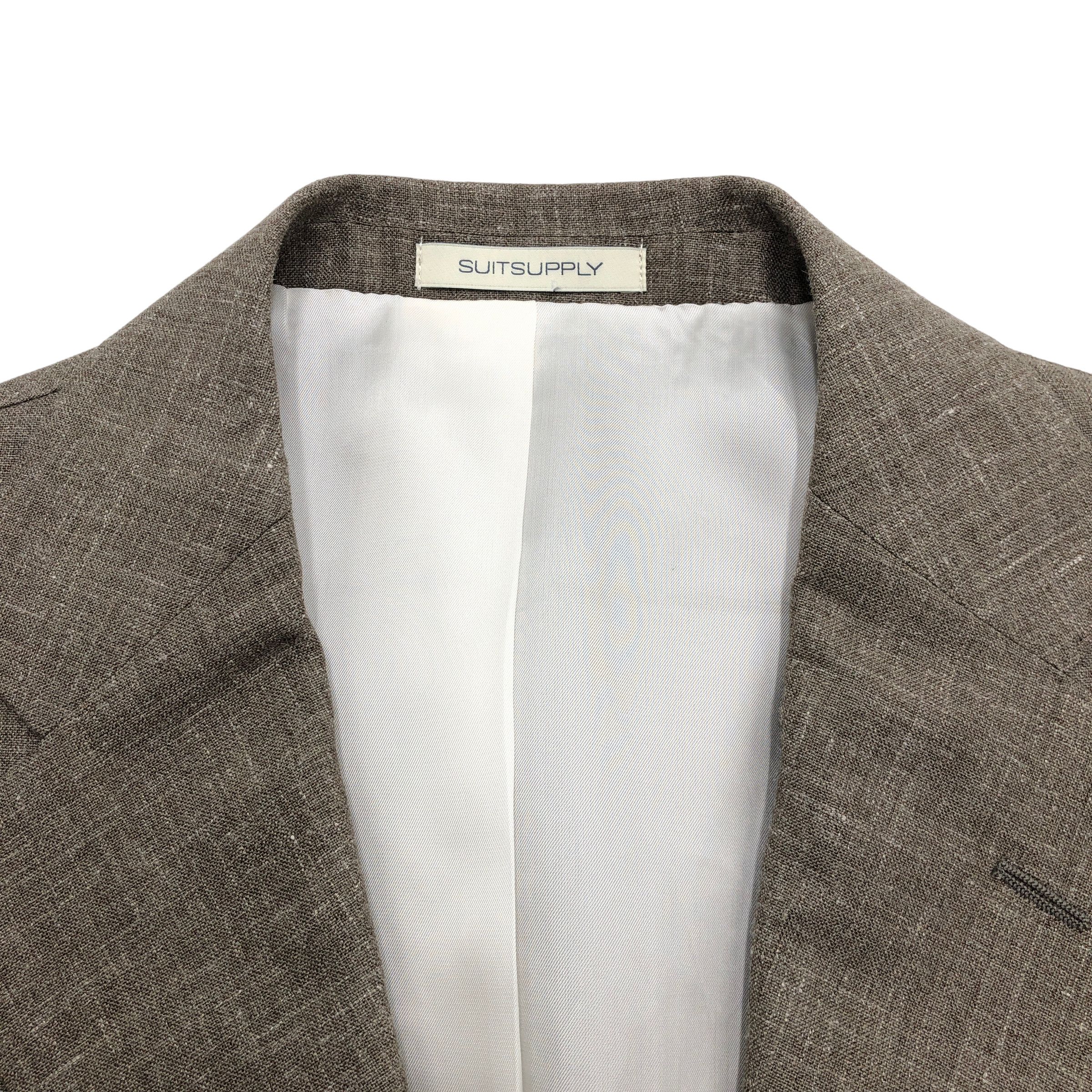 Suitsupply Havana Jetted Wool Silk Linen Blazer EU:46 UK:36; US:36S Size 36S - 4 Thumbnail