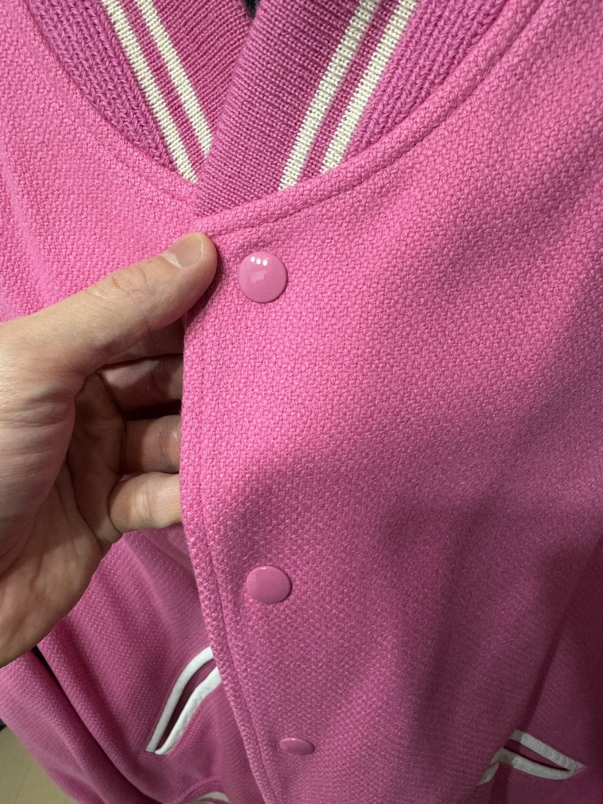 Saint Laurent Paris Saint Laurent pink teddy varsity jacket EU 50 Size US M / EU 48-50 / 2 - 7 Thumbnail