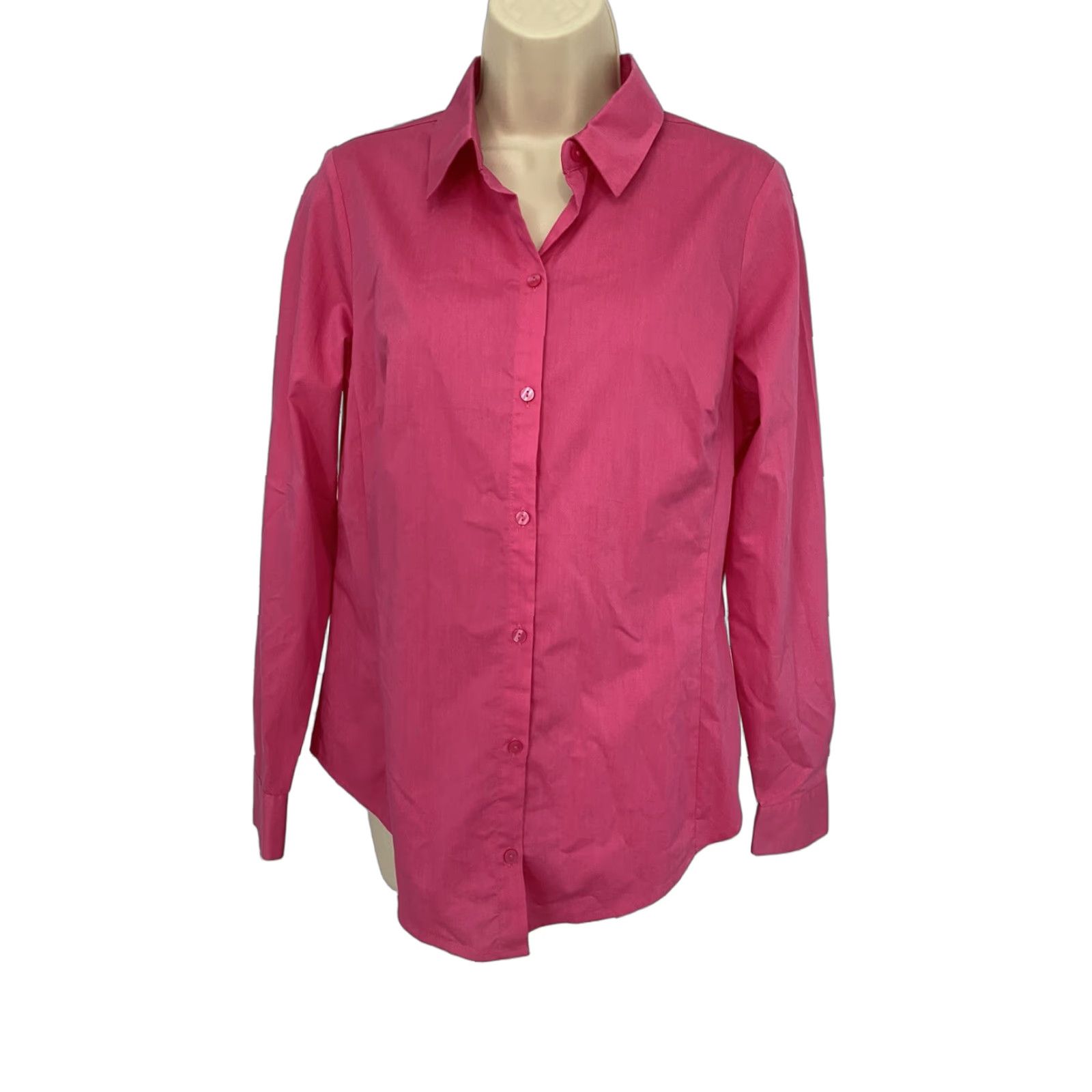 Worthington Worthington Blouse Button Up Warm Pink Women's Size 8 Regular Long Sleeve Collared Button Cotton Polyester Spandex NWT Size M / US 6-8 / IT 42-44 - 1 Thumbnail
