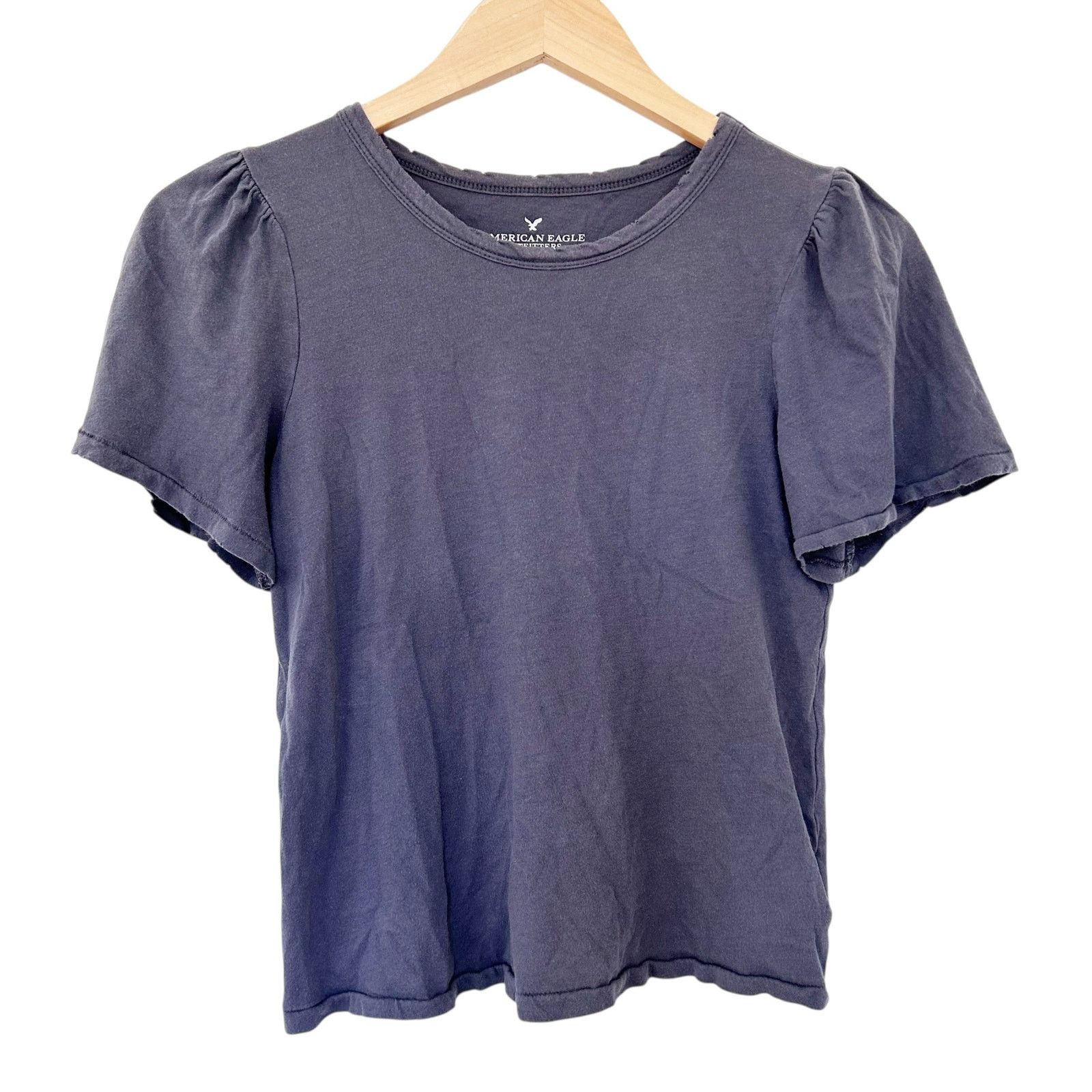 American Eagle Outfitters American Eagle Gray Flutter Sleeve T Shirt Sz XS Size XS / US 0-2 / IT 36-38 - 1 Thumbnail