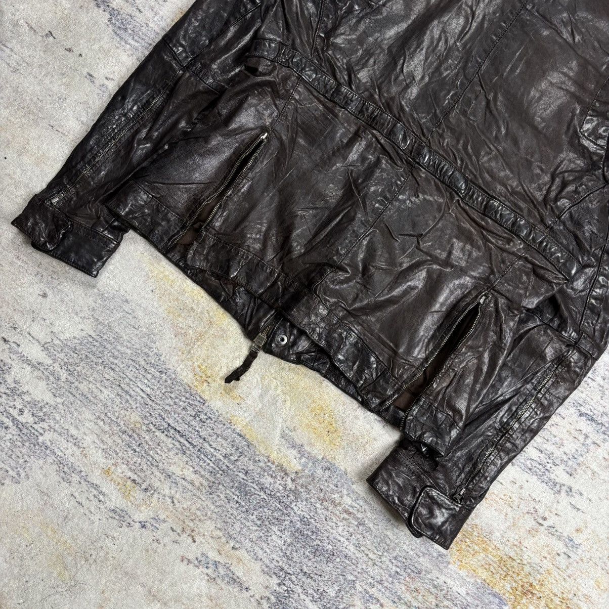 Isamu Katayama Backlash Designworks wrinkled leather jacket double zipper Size US M / EU 48-50 / 2 - 8 Thumbnail