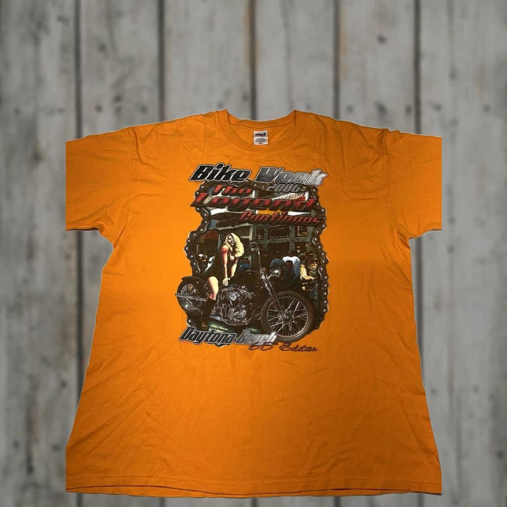Anvil VINTAGE Daytona Beach Bike Week T-Shirt 2006 Mens XL Orange Graphic Tee Biker Grunge 2000s Anvil Shirt Size US XL / EU 56 / 4 - 1 Thumbnail