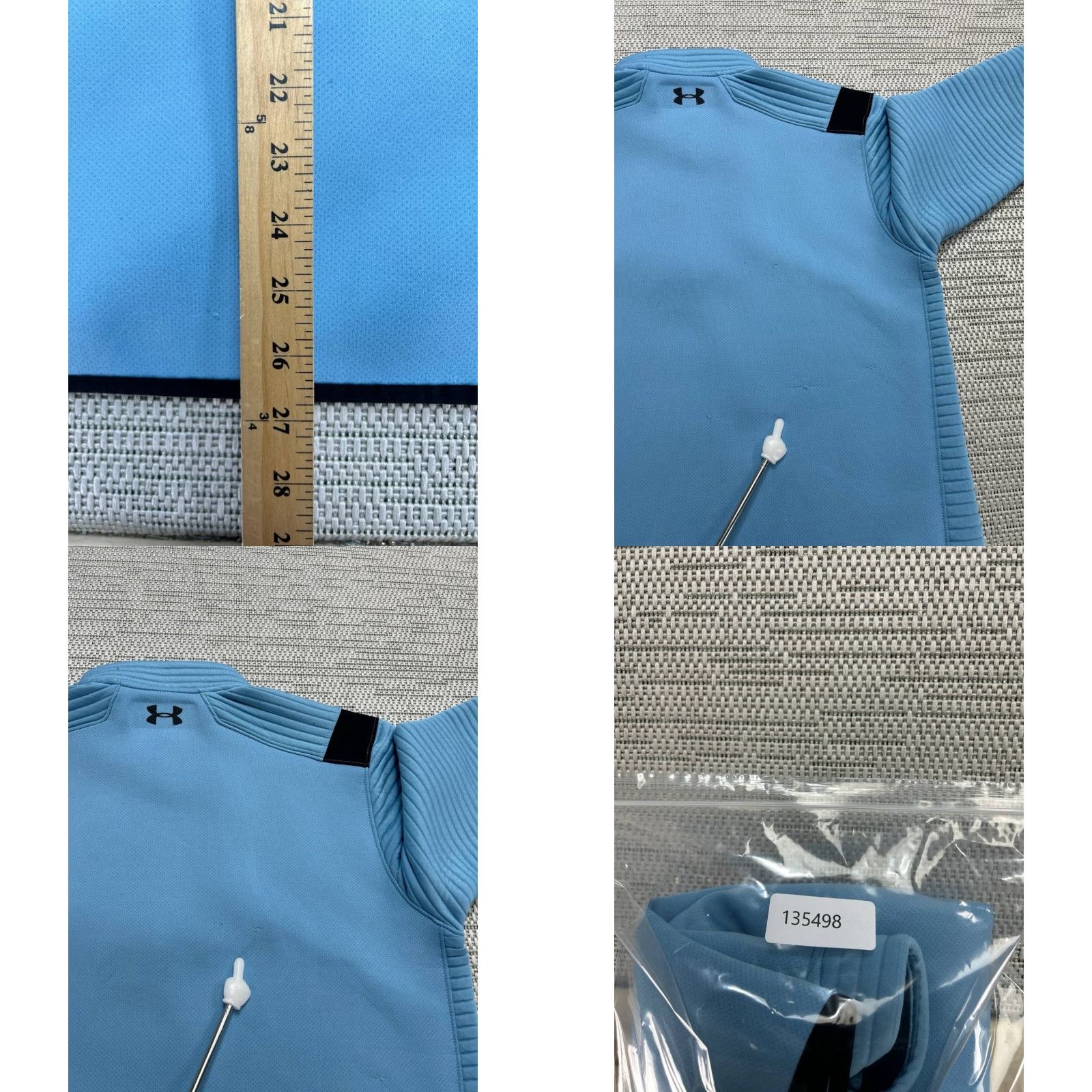 Under Armour Under Armour ColdGear Sweater Mens M Blue 1/4 Zip Pullover Running Winter Navy/Blue (Adult Medium) Size US M / EU 48-50 / 2 - 9 Thumbnail