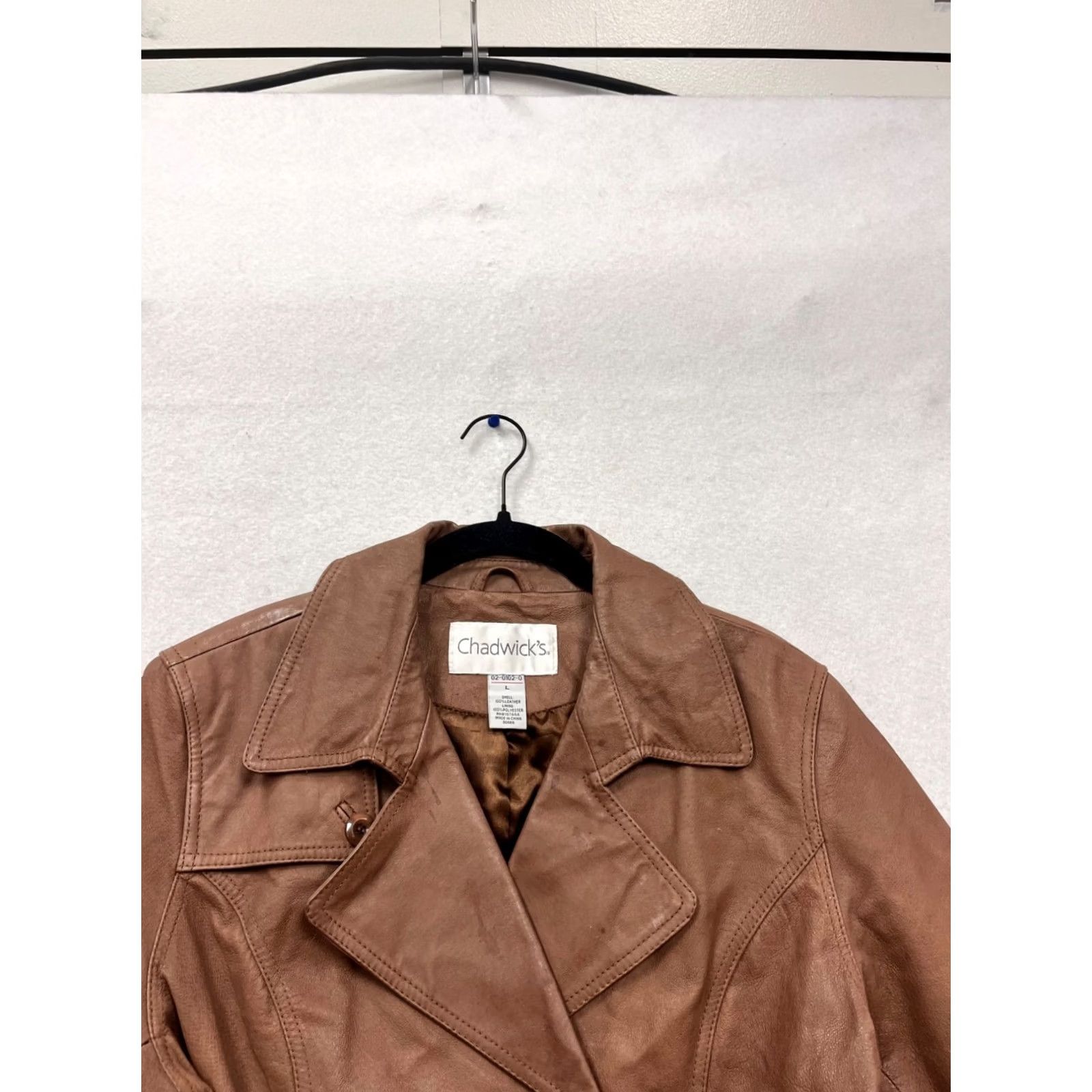 Vintage Chadwicks Brown Leather Double-Breasted Jacket L Womens Basic - #737A Size L / US 10 / IT 46 - 6 Thumbnail