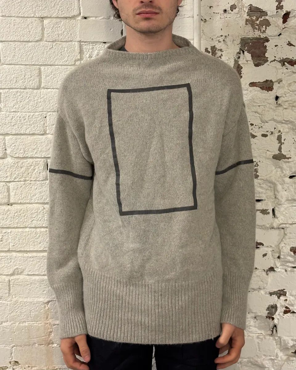 Emporio Armani Emporio Armani Grey Alpaca Geometric Back Panel Sweater Size US M / EU 48-50 / 2 - 1 Thumbnail