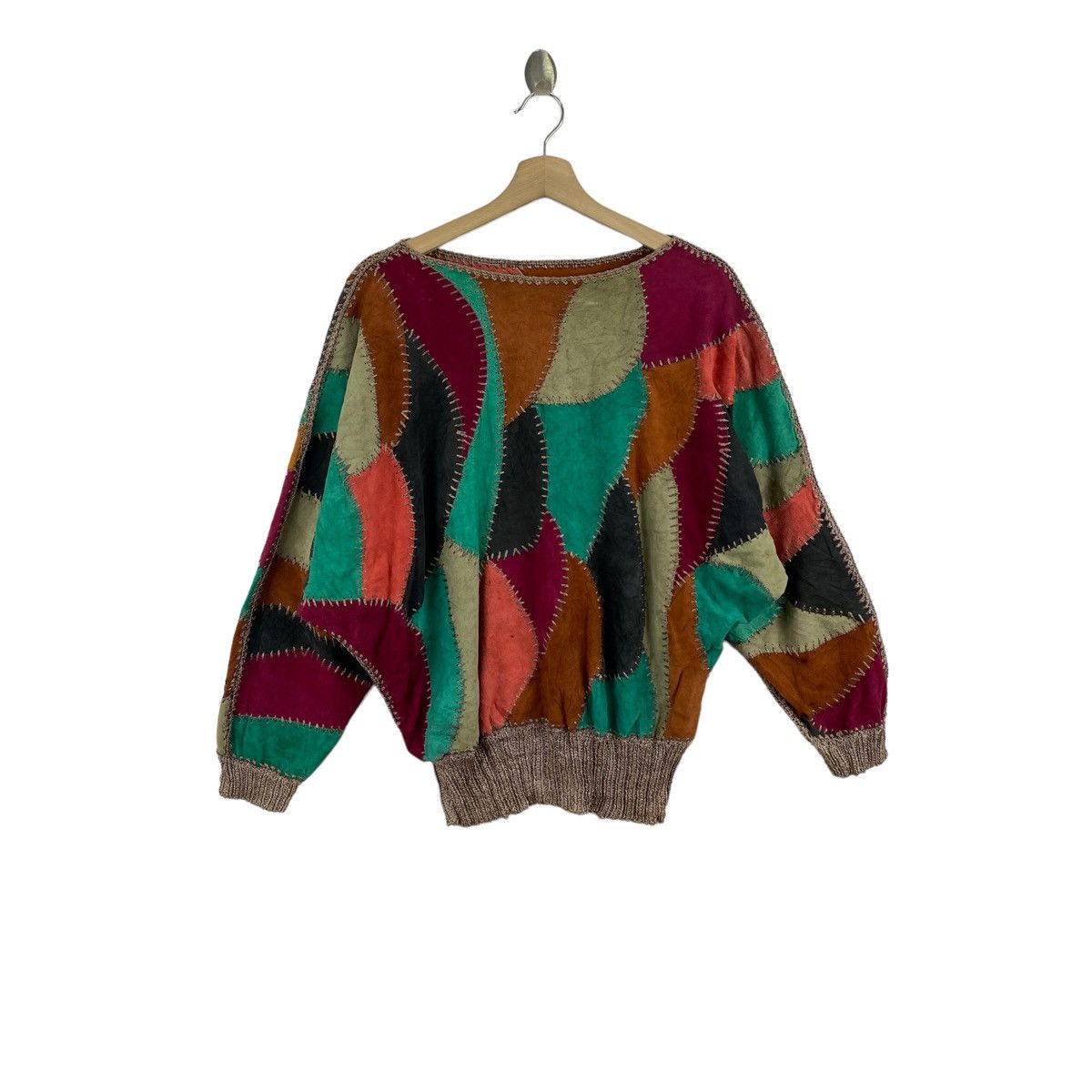 SUCRE Multi Color Patchwork Knitwear Style Leather Jacket