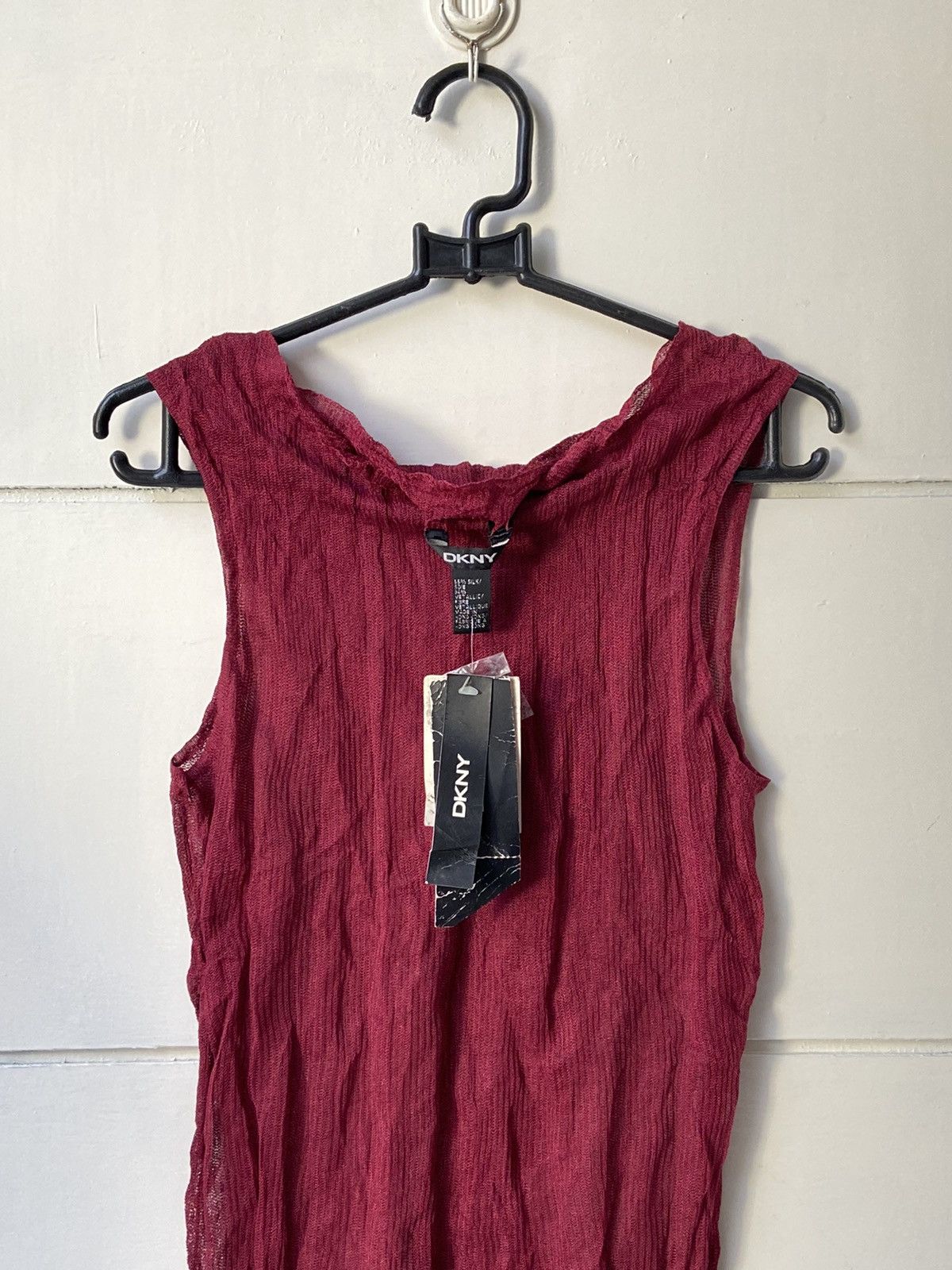 DKNY DKNY Maroon Mesh Sleeveless T-shirt Size XXS / US 00 / IT 34 - 2 Thumbnail