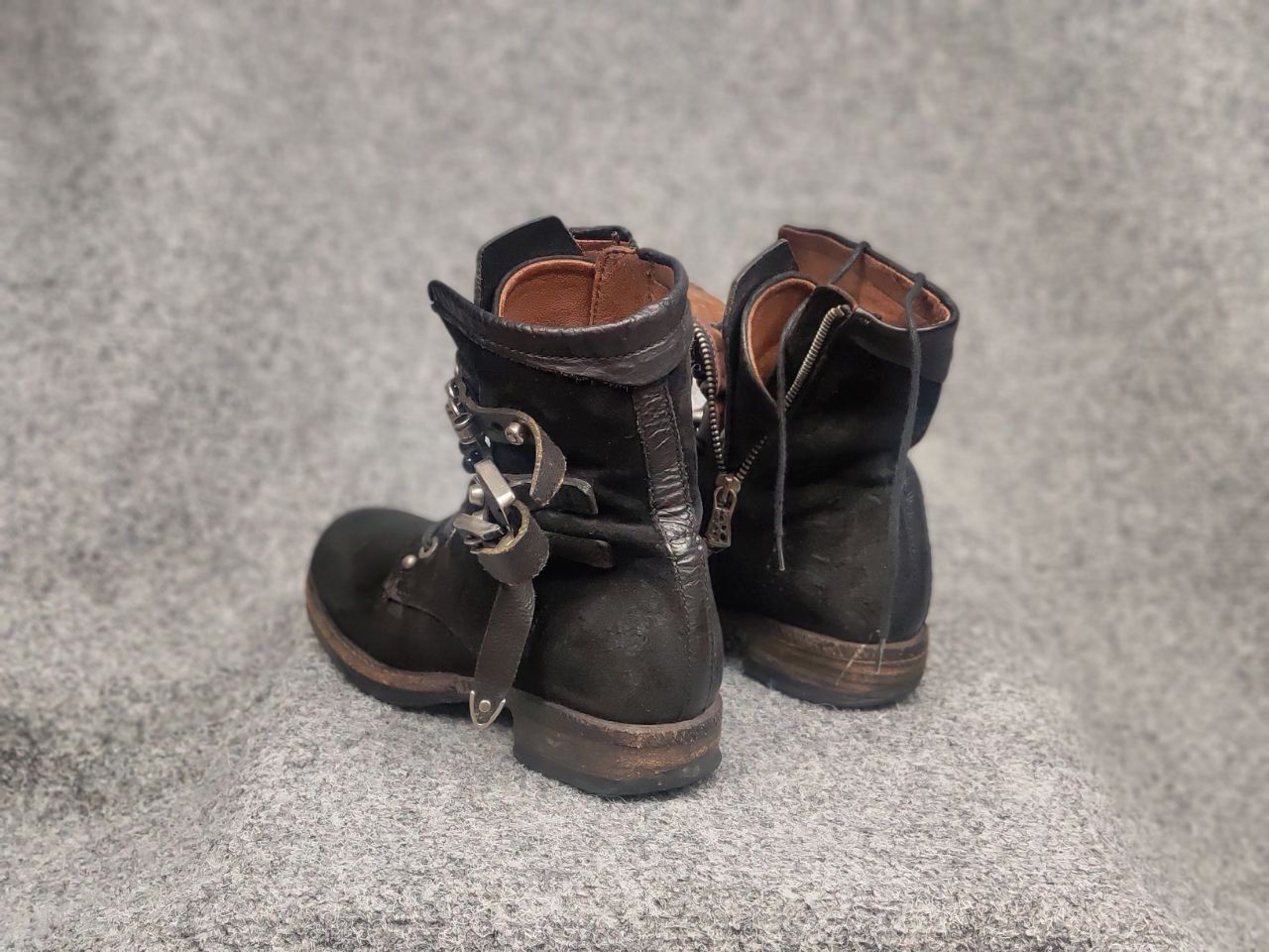 A.S.98 A.S.98 Vintage Black Suede Avant garde Mid Calf Combat Boots Size US 6 / IT 36 - 12 Thumbnail