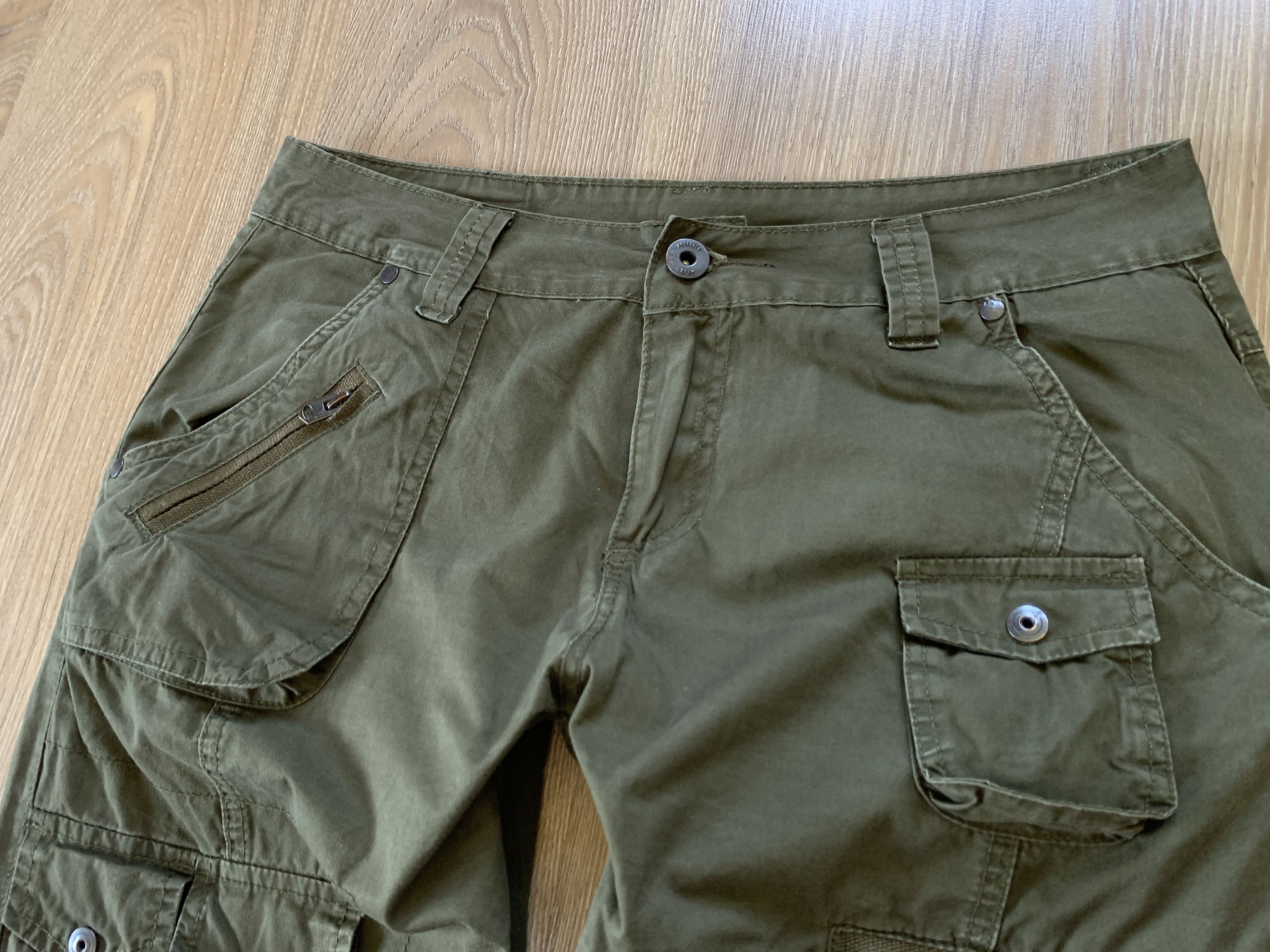 Japanese Brand Freebase Wear Vintage Multi Pocket Khaki Cargo Pants Size US 29 - 5 Thumbnail