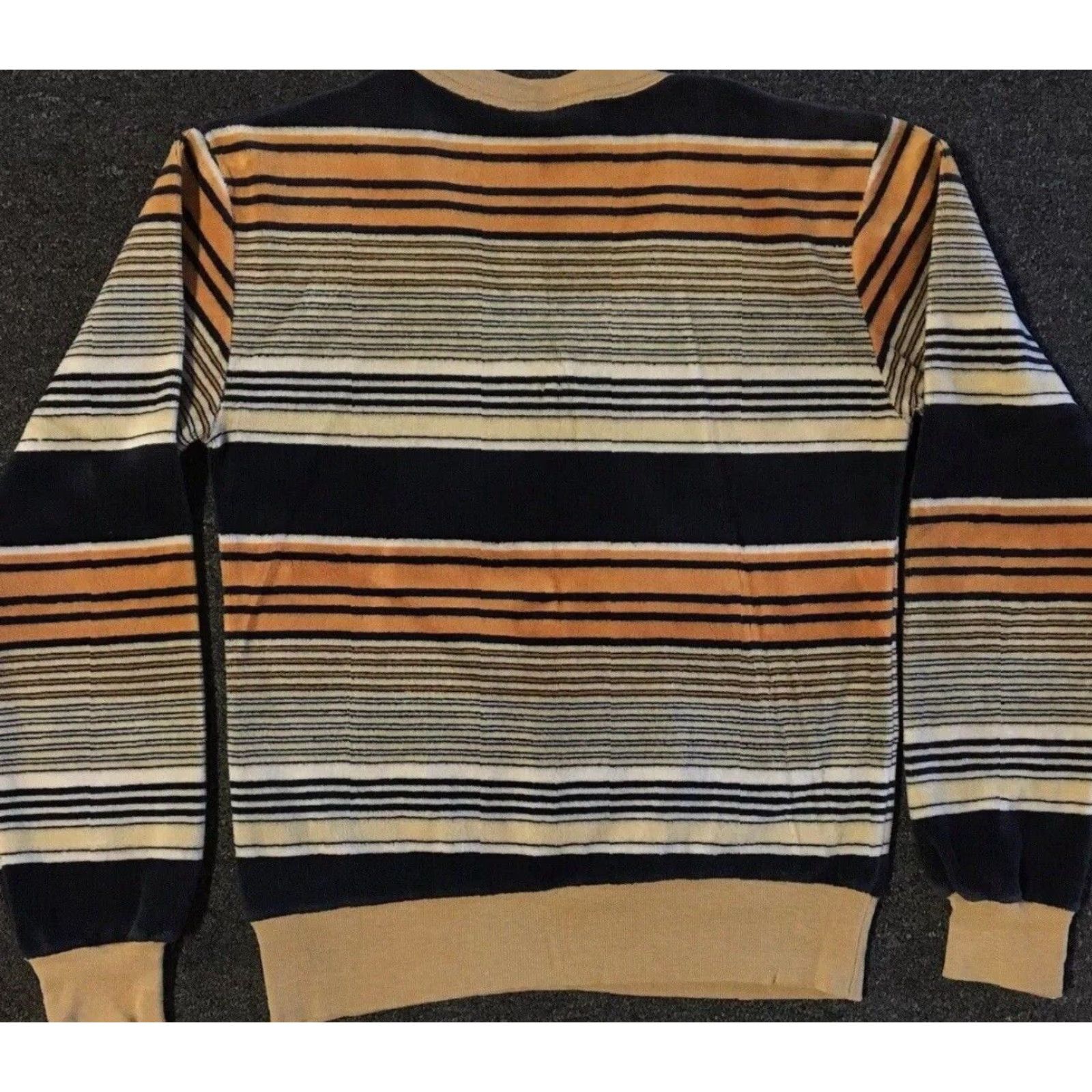 CLOT Vtg 70s Terry Cloth Striped Sweater S USA Surf Beach Vaporwave Retro Grunge 80s Size S / US 4 / IT 40 - 6 Thumbnail