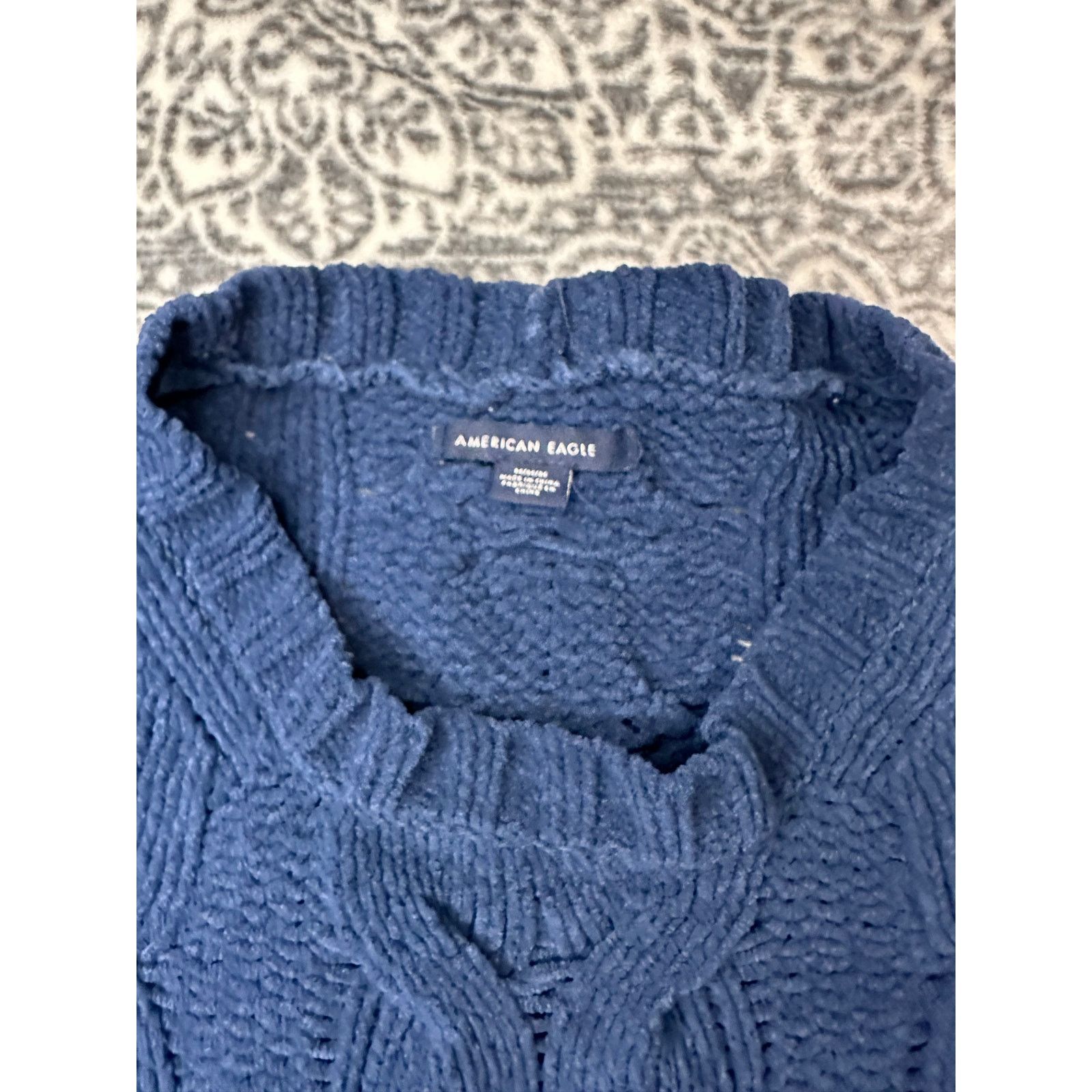American Eagle Outfitters American Eagle Royal Blue Knit Sweater Size Medium Size M / US 6-8 / IT 42-44 - 4 Thumbnail