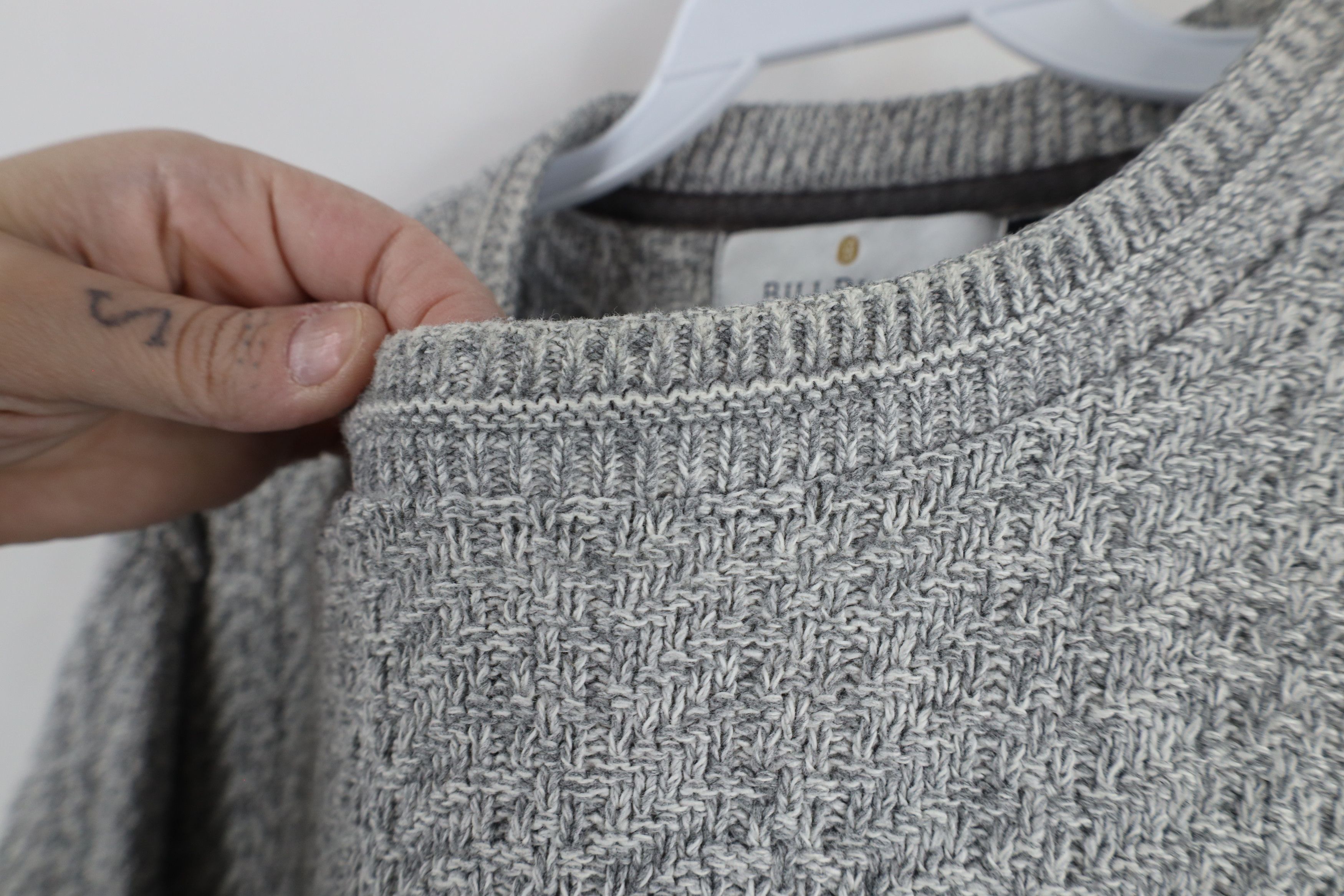 Vintage Vintage 90s Streetwear Framed Textured Knit Sweater Gray Size US M / EU 48-50 / 2 - 8 Thumbnail