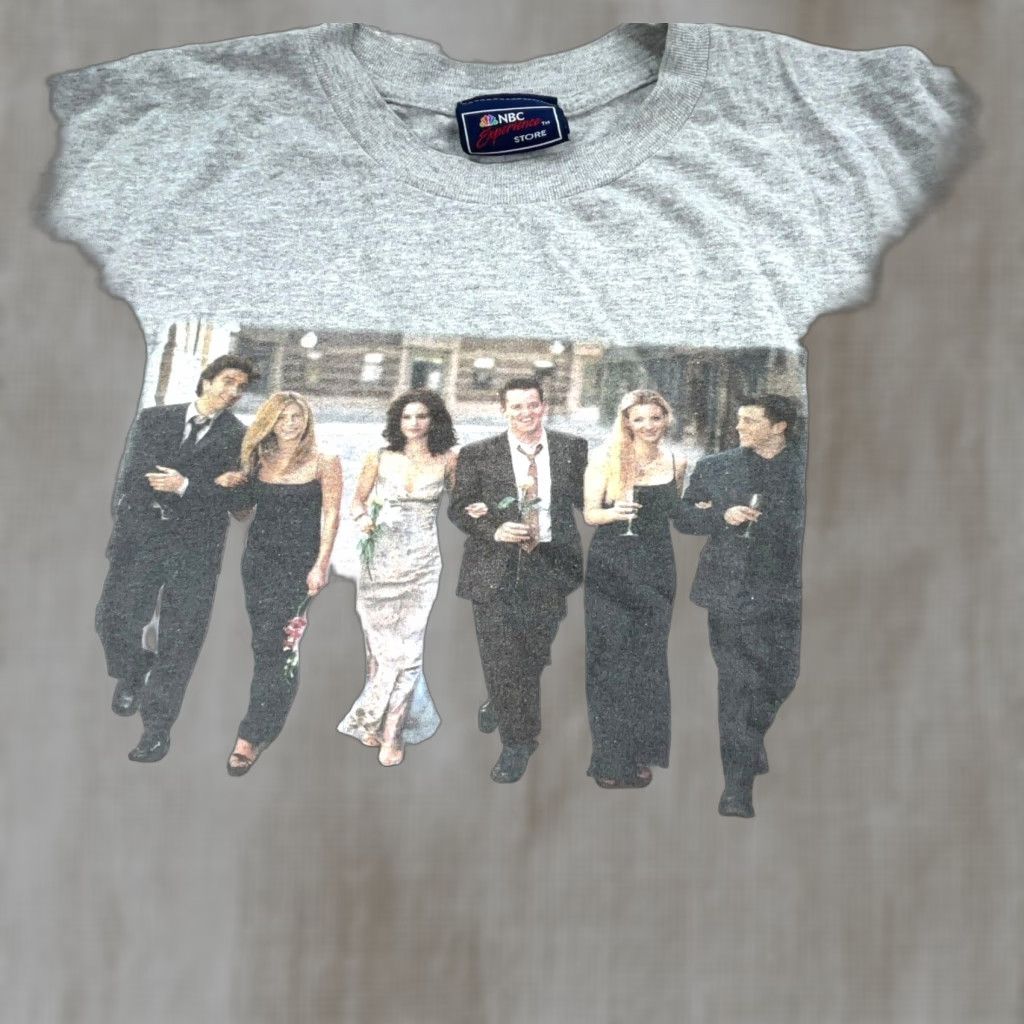 Vintage VINTAGE NBC Friends Shirt Men XL Gray Tee 90s 00s Pop Culture Graphic Print Short Sleeve Crew Neck Cotton Jersey Embroidered USA Made Size US XL / EU 56 / 4 - 1 Thumbnail