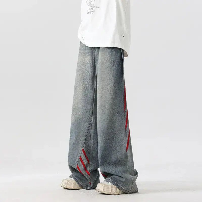 Japanese Brand Loose straight leg wide leg patchwork jeans Size US 30 / EU 46 - 4 Thumbnail