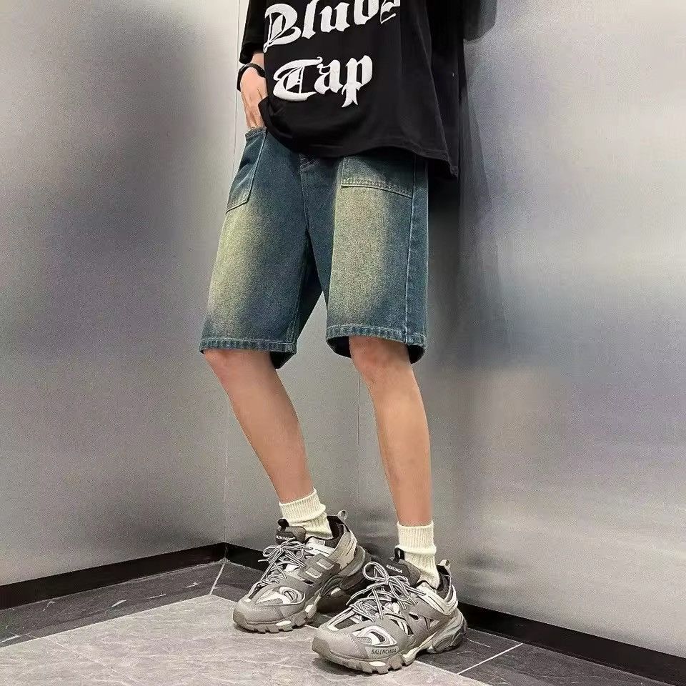 Japanese Brand × Jean Retro style washed straight leg denim shorts Size US 31 - 5 Thumbnail