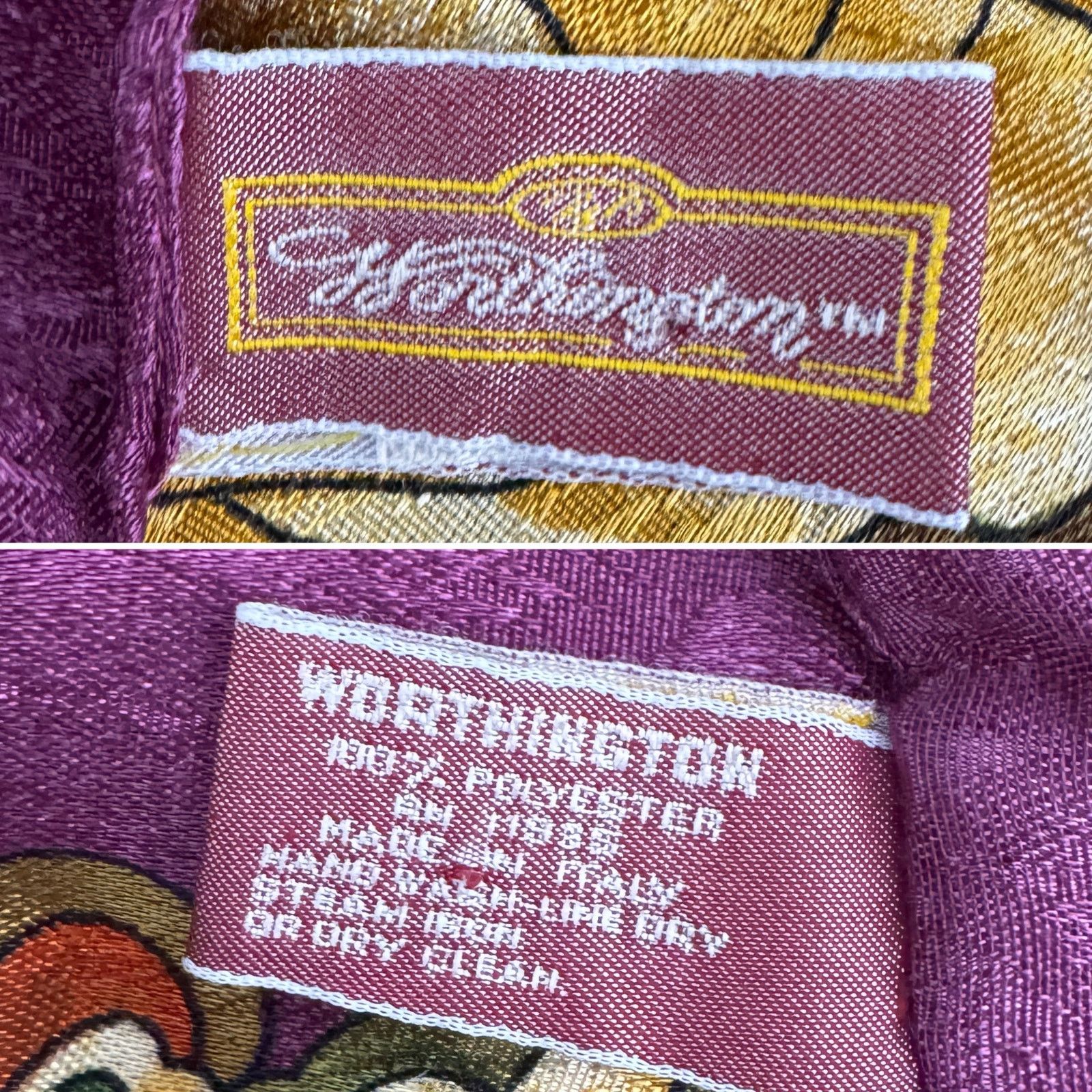 Vintage × Worthington Vintage XL jacquard satin paisley floral scarf wrap 46” sq Size ONE SIZE - 6 Thumbnail