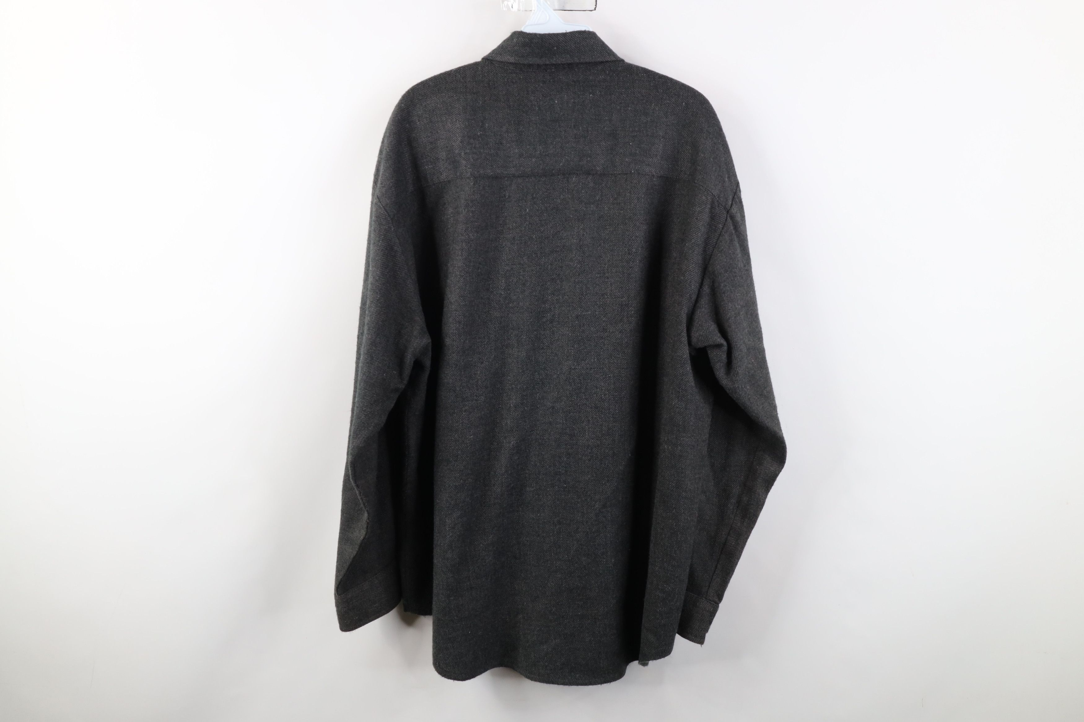 Vintage Vintage 90s Streetwear CPO Collared Button Shirt Gray Size US M / EU 48-50 / 2 - 13 Thumbnail