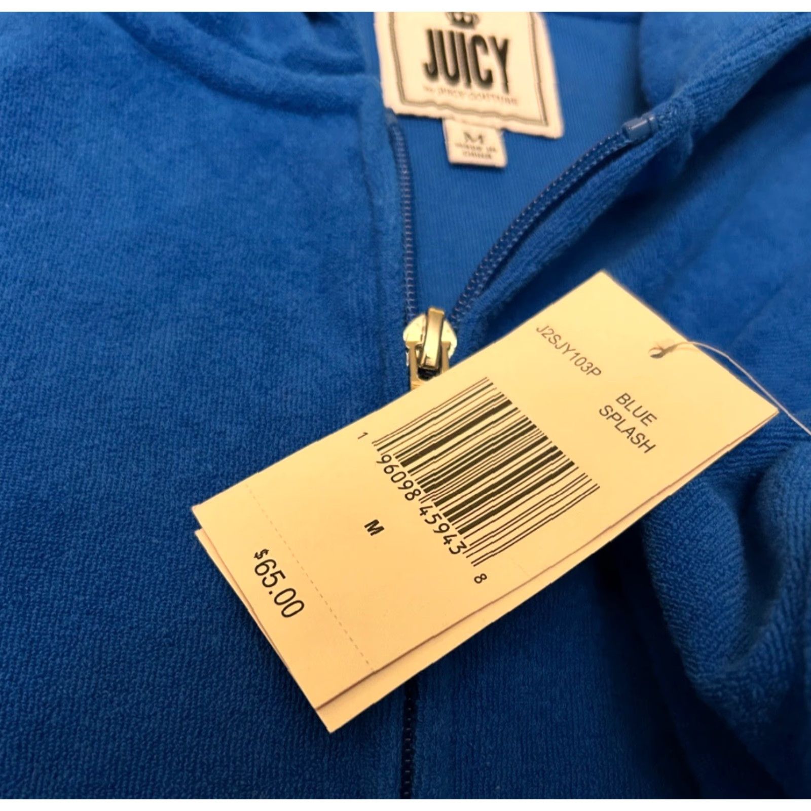 Juicy Couture VINTAGE Juicy Couture Hoodie Full Zip Terry Cloth Y2K Retro Size M Blue New Tags Womens Size M / US 6-8 / IT 42-44 - 4 Thumbnail