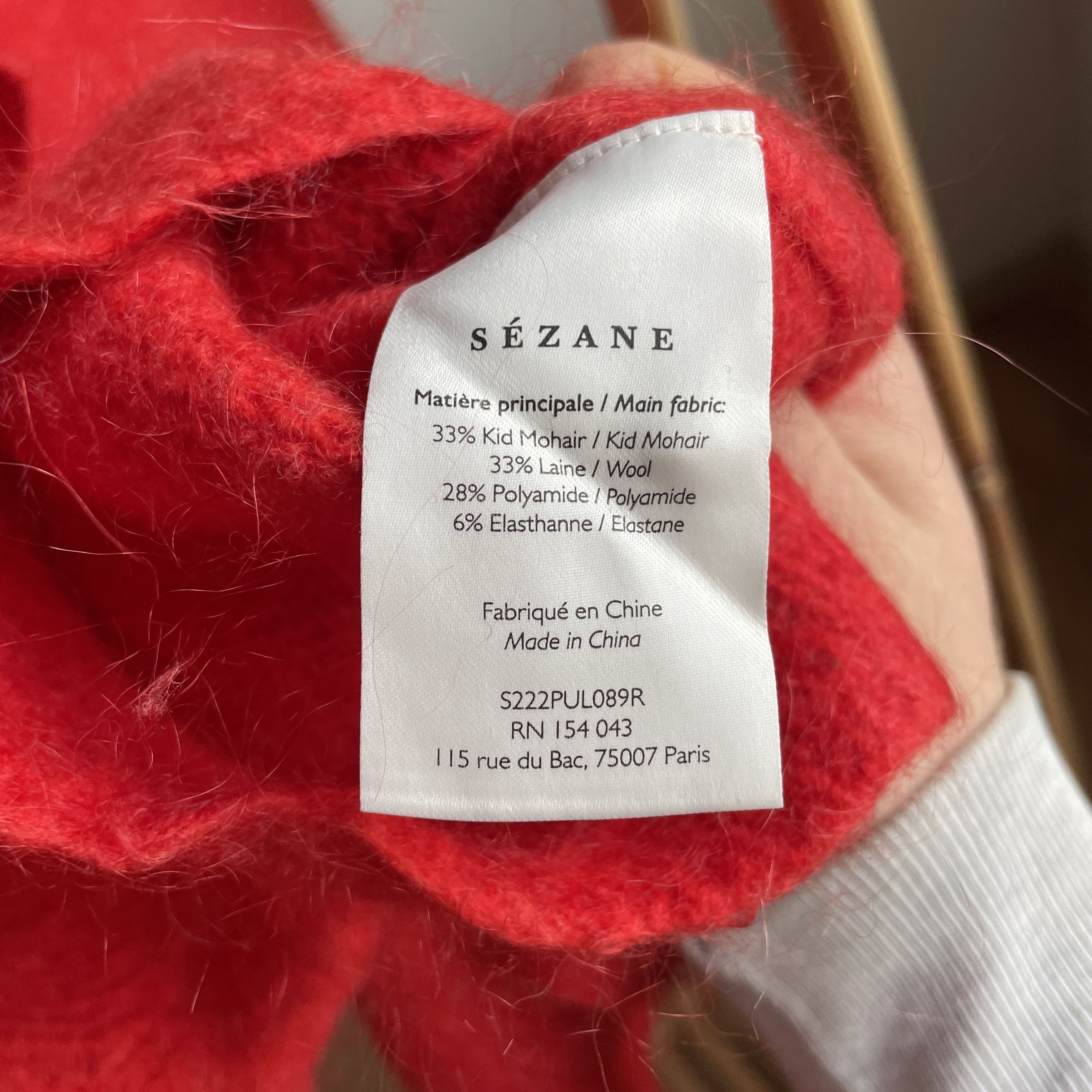 Sezane Sezane Balloon Sleeves Monair Wool Blend Womens Sweater Size XS / US 0-2 / IT 36-38 - 10 Thumbnail