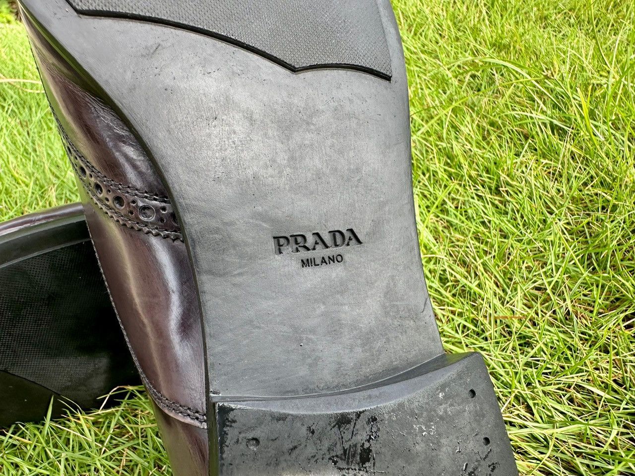 Prada Authentic Prada Derby Oxford Brushed Leather Lace Up Shoes Size US 9.5 / EU 42-43 - 10 Thumbnail