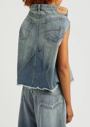 Balenciaga o1y0625 Denim Top in Blue Size S / US 4 / IT 40 - 4 Thumbnail
