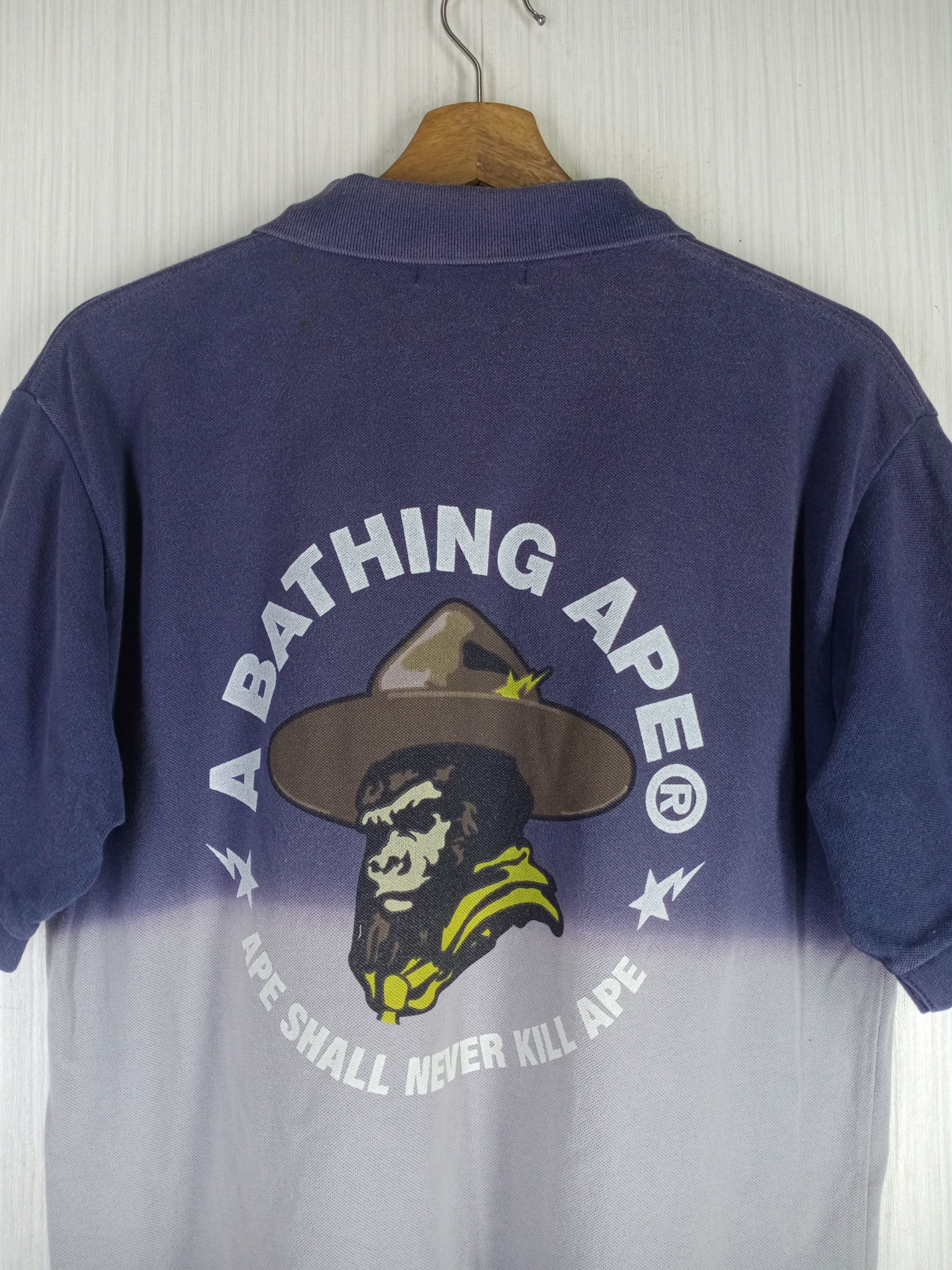Bape Rare Ape General Gradation Polo Shirt Size US L / EU 52-54 / 3 - 2 Thumbnail