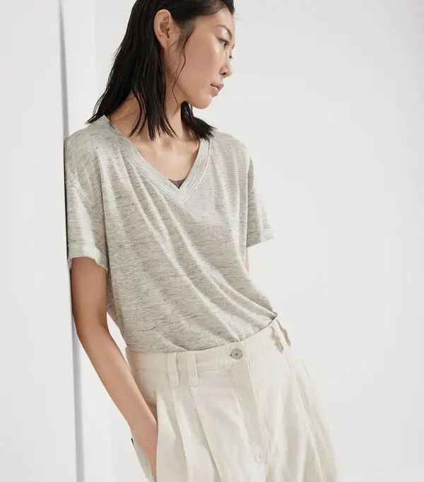 Brunello Cucinelli o1la1rc1a0425 Blouse in Natural Size M / US 6-8 / IT 42-44 - 2 Thumbnail